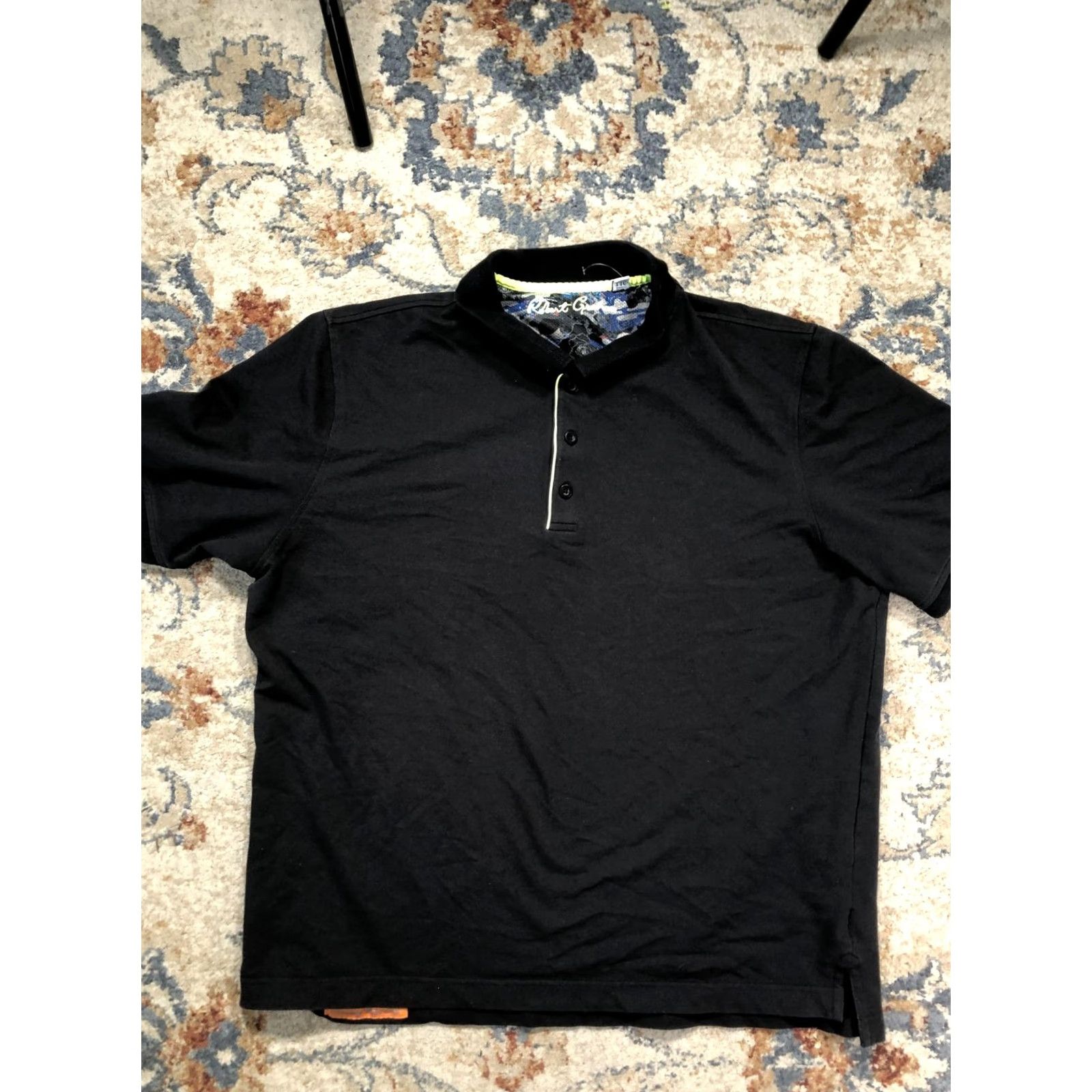 Robert Graham Robert Graham Polo Shirt Mens 2XLT Black Big & Tall Contrast Trim Casual Shirt Size US XXL / EU 58 / 5 - 2 Thumbnail