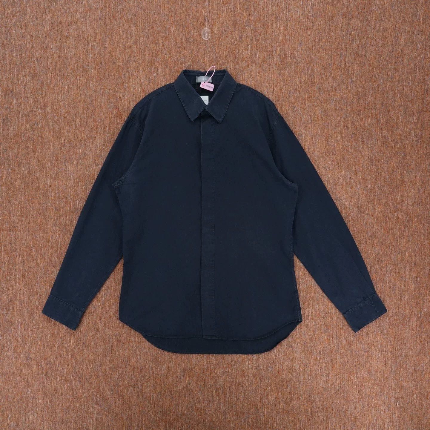 dior logo printed dark blue shirt