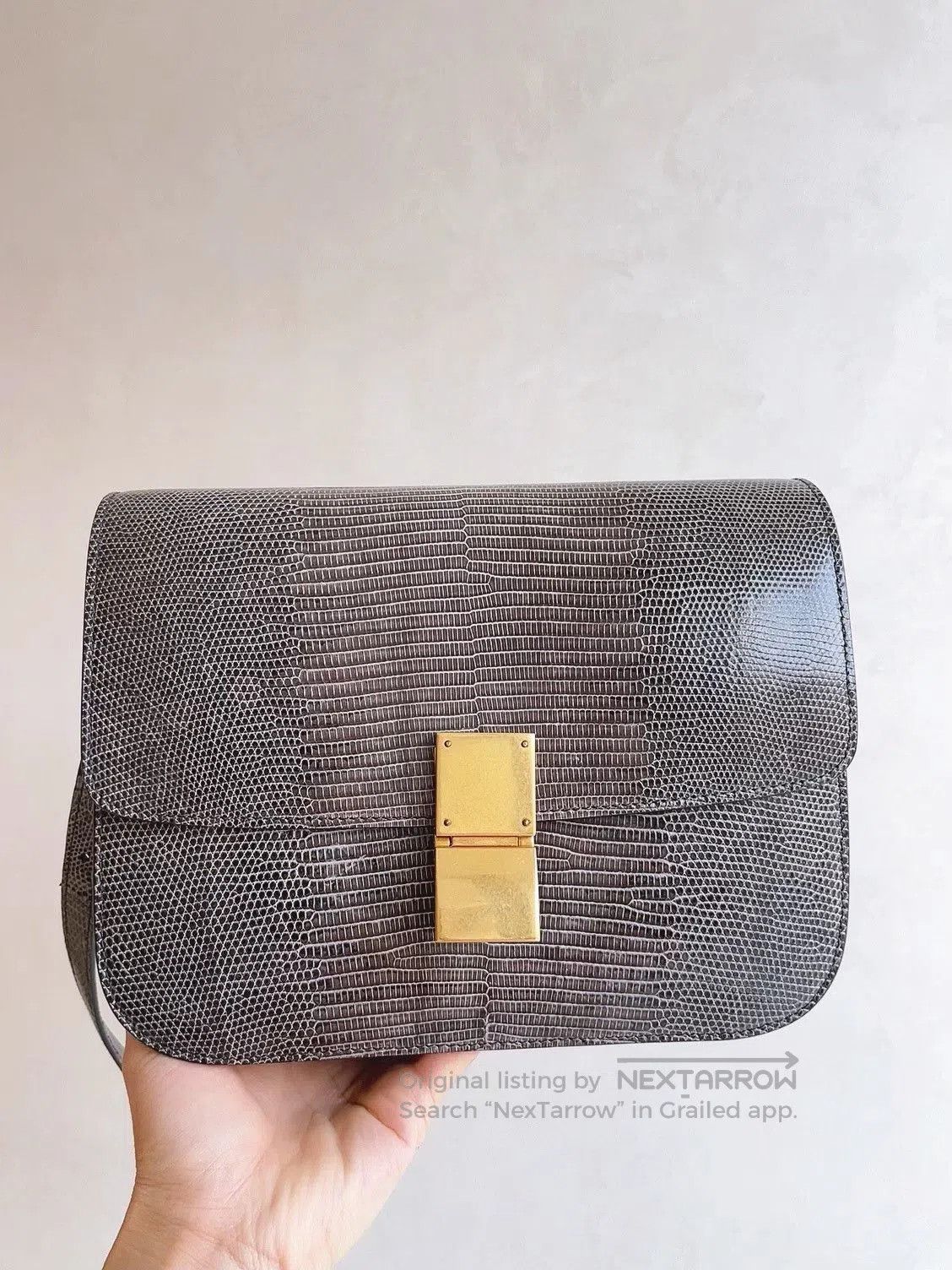 Celine Celine Box Medium Lizard Skin Gray. Size ONE SIZE - 1 Thumbnail