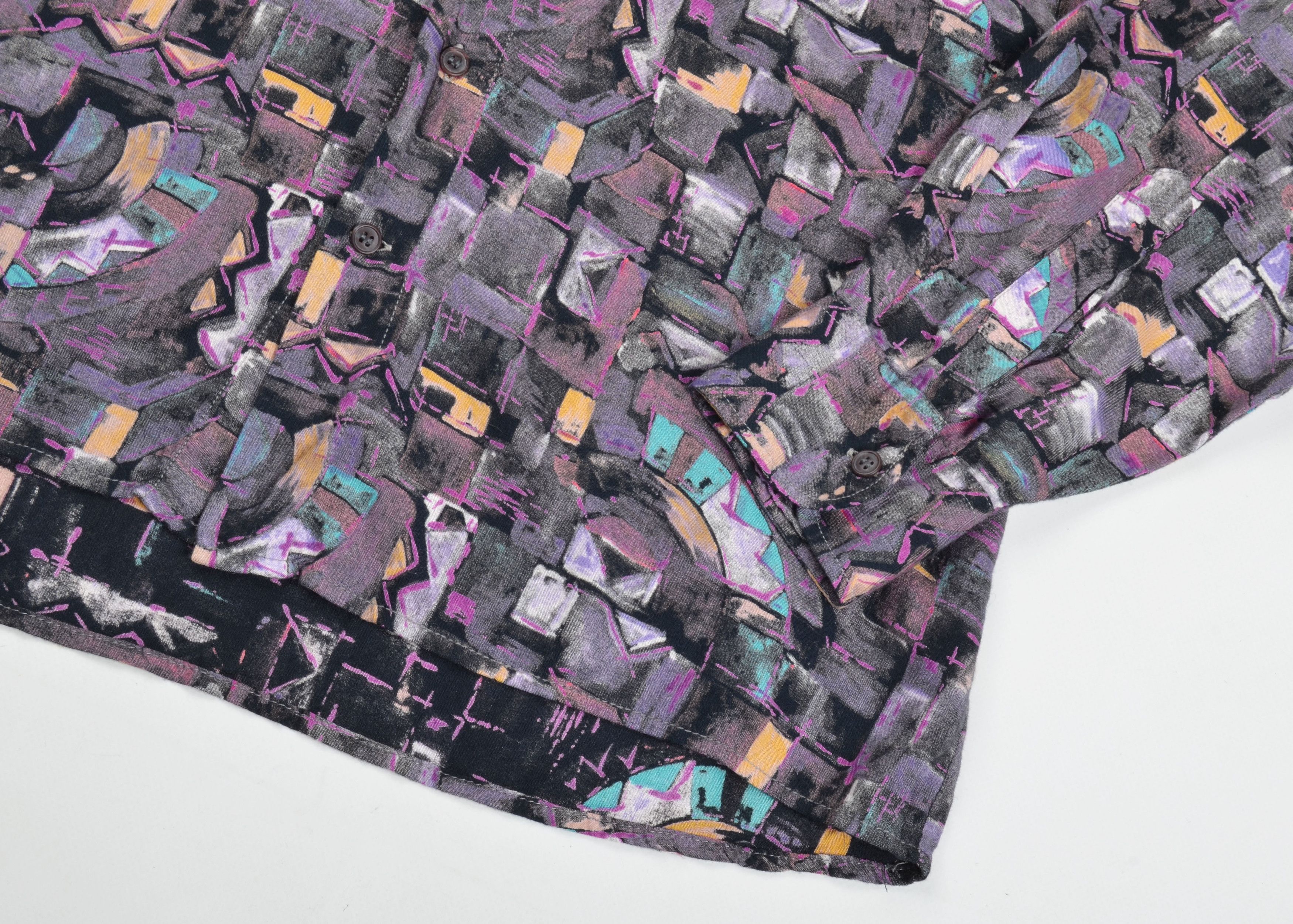 Vintage Vintage 90's Coldor Swiss Abstract Print Long Sleeve Shirt Size US M / EU 48-50 / 2 - 3 Thumbnail