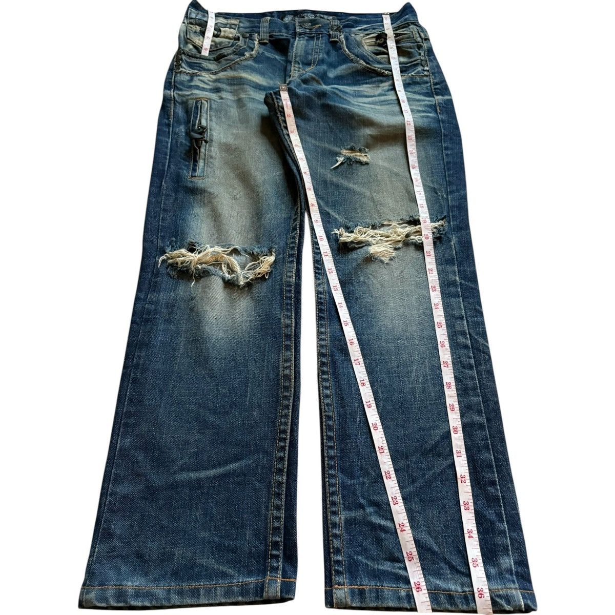 Dsquared2 Vintage Red Pepper Rusty Mud Wash Tactical Rip Jeans Size US 31 - 15 Thumbnail