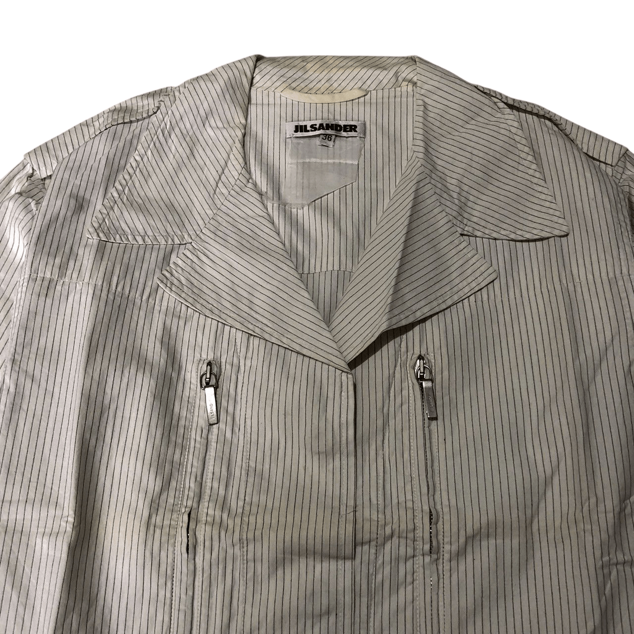 Jil Sander Jil Sander Pinstripe Utility Jacket (SS2000s) Size XS / US 0-2 / IT 36-38 - 2 Thumbnail