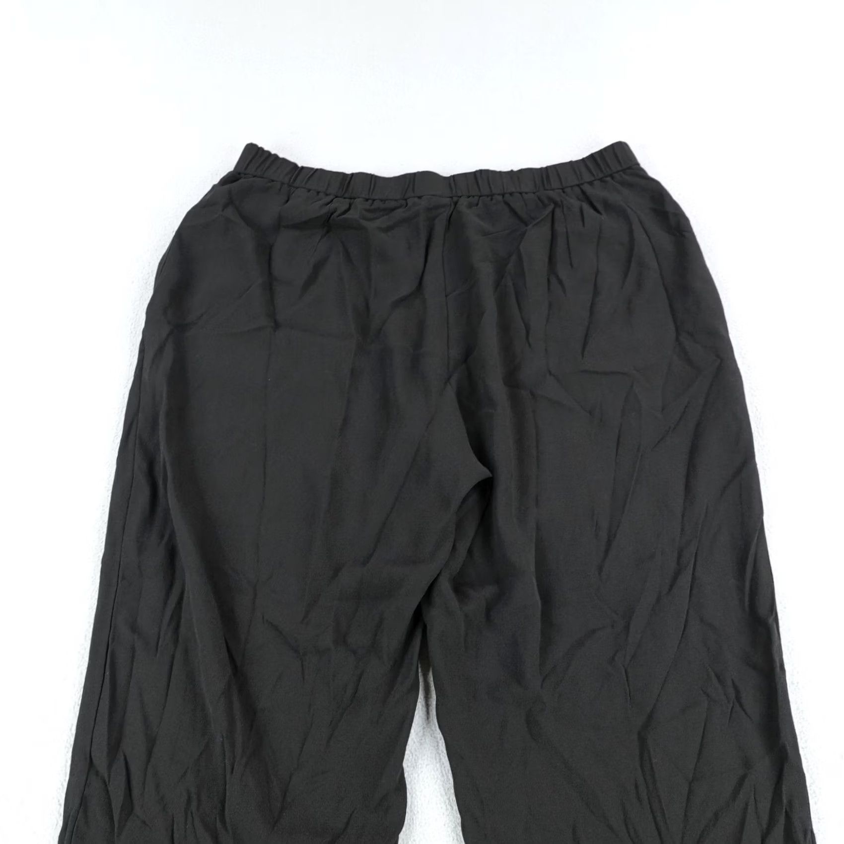 Eileen Fisher Eileen Fisher Pants Womens Medium Black Silk Tapered Lightweight Stretch Office Dress Pants Size 30" / US 8 / IT 44 - 5 Thumbnail
