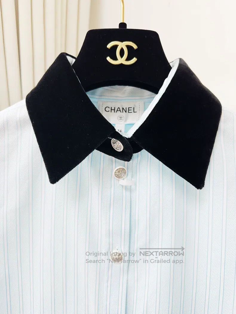 Chanel Chanel 22B autumn and winter preview blue striped velvet c Size XXS / US 00 / IT 34 - 5 Thumbnail