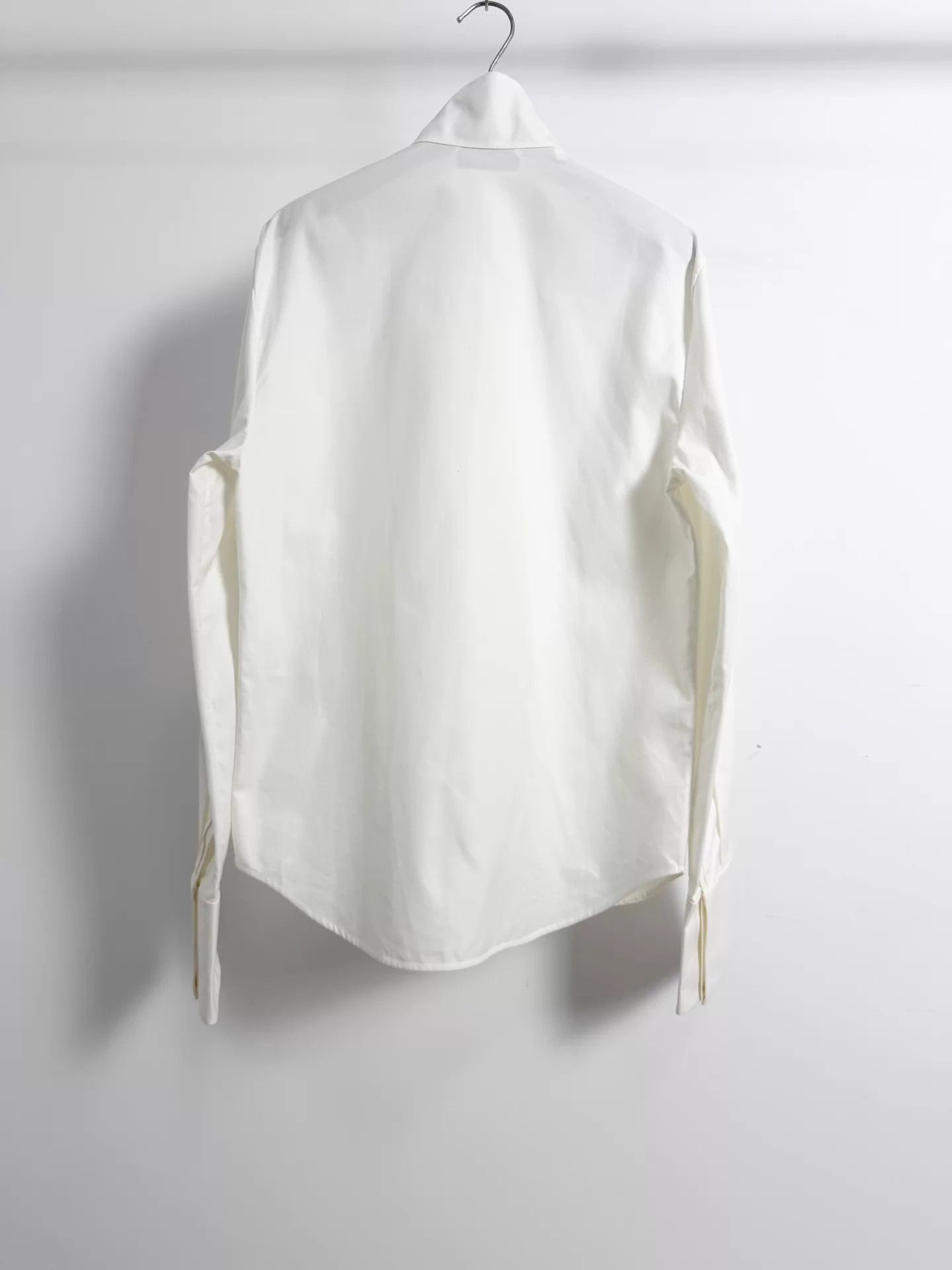Saint Laurent Paris SLP 24ss White Pleated Stand Collar Dress Shirt 36 Size US XXS / EU 40 - 2 Thumbnail