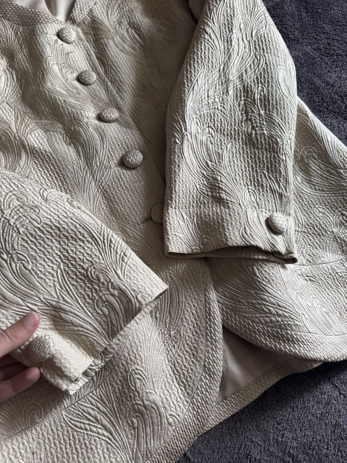 Christian Dior Monsieur Christian Dior vintage woman's silk blazer rare archive Size L / US 10 / IT 46 - 8 Thumbnail