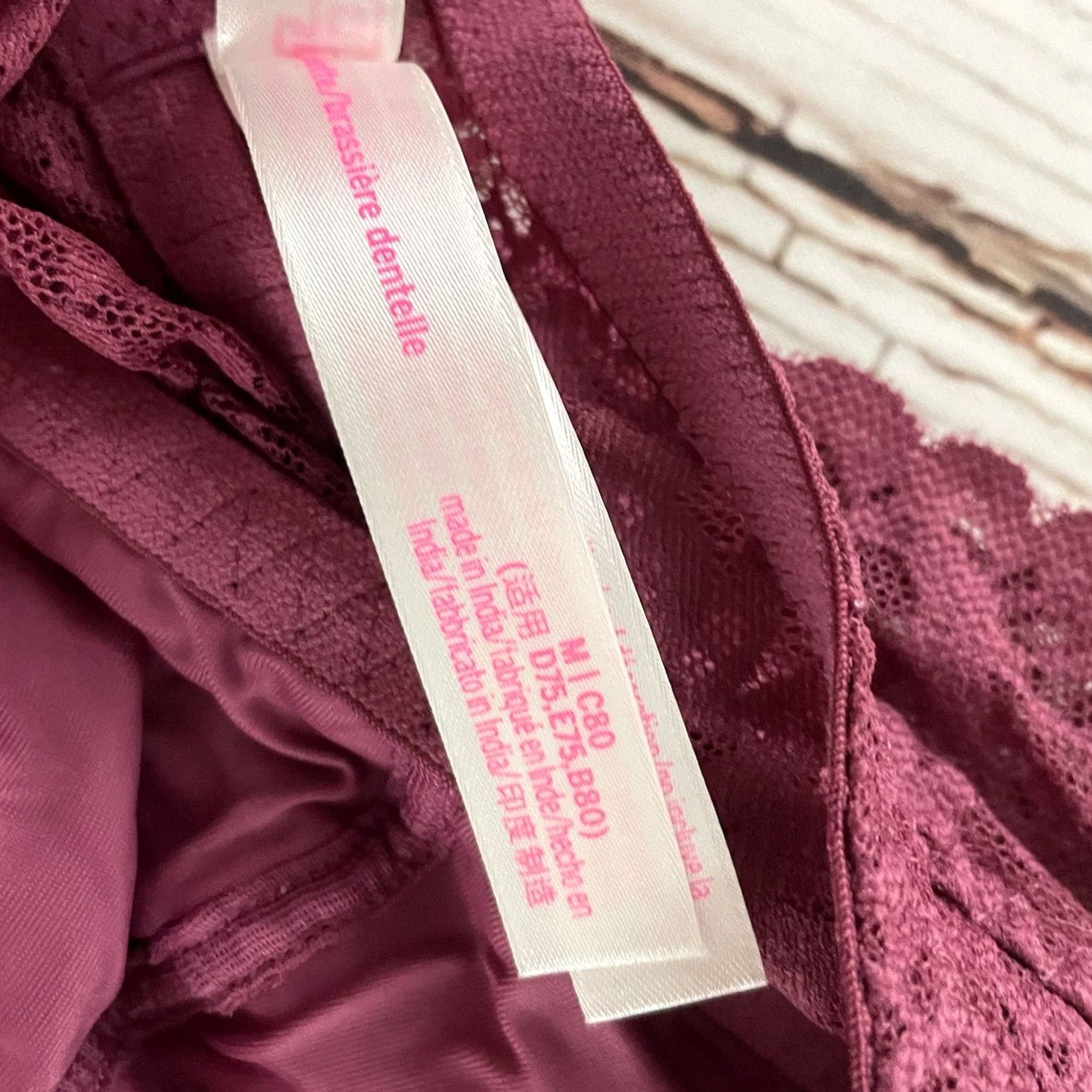 Victoria's Secret Victoria's Secret PINK Bralette Halter Women Medium Lace Maroon Pink Bra XS? Size ONE SIZE - 5 Thumbnail