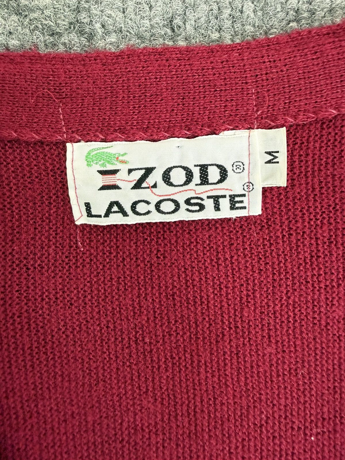 Izod Vintage IZOD Lacoste Cardigan Maroon 80s Preppy M Size US M / EU 48-50 / 2 - 5 Thumbnail