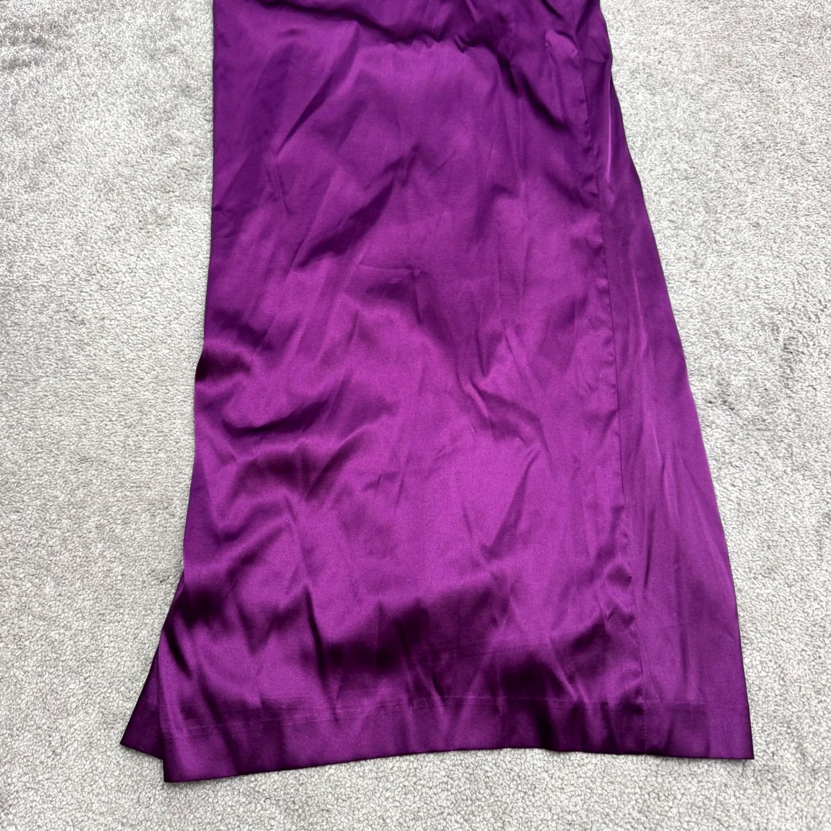 Adrianna Papell Adrianna Papell E! Live Red Carpet One Shoulder Satin Maxi Formal Dress 4 Purple Size S / US 4 / IT 40 - 4 Thumbnail