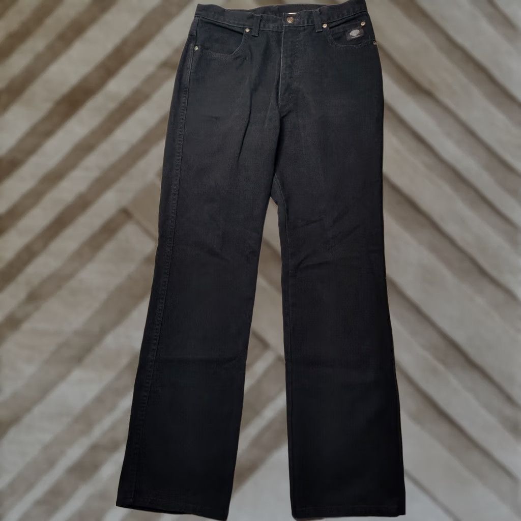 Harley Davidson VINTAGE Harley-Davidson Women Bootcut Jeans 10R Black Denim 32 Made In USA Size 32" / US 10 / IT 46 - 1 Thumbnail