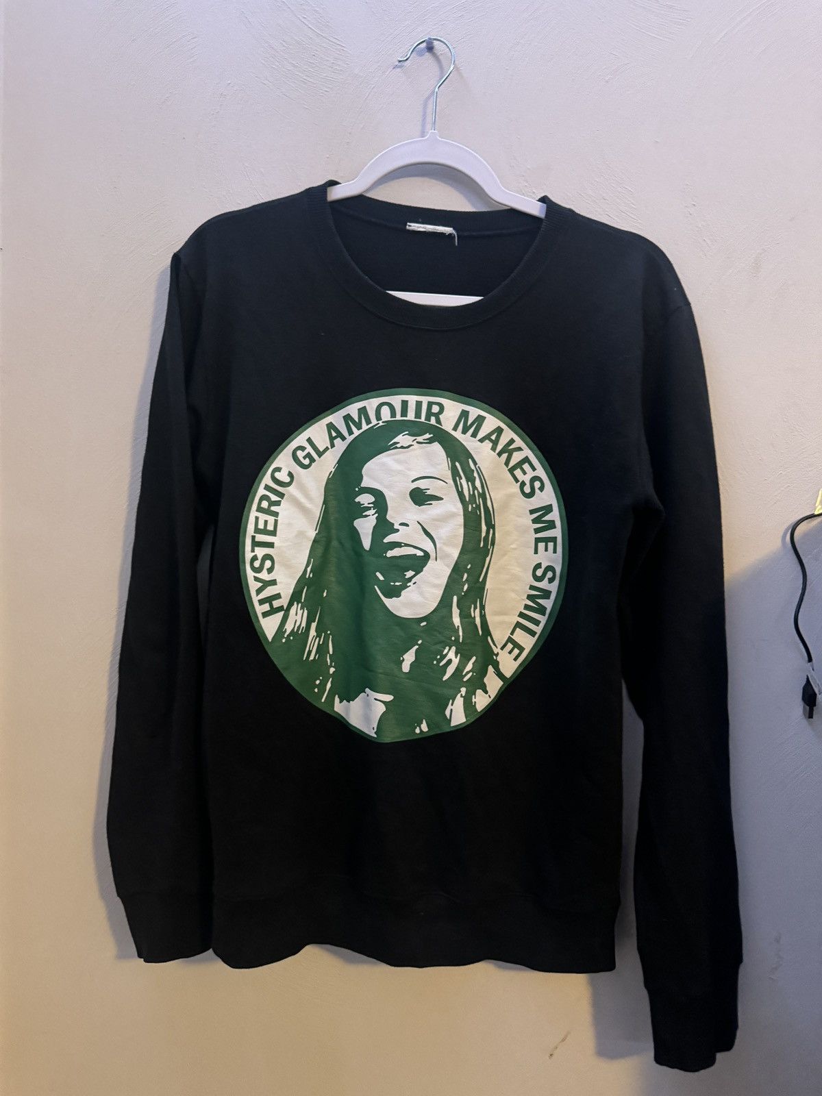 image of Hysteric Glamour Makes Me Smile Long Sleeve in Black, Men's (Size Small)