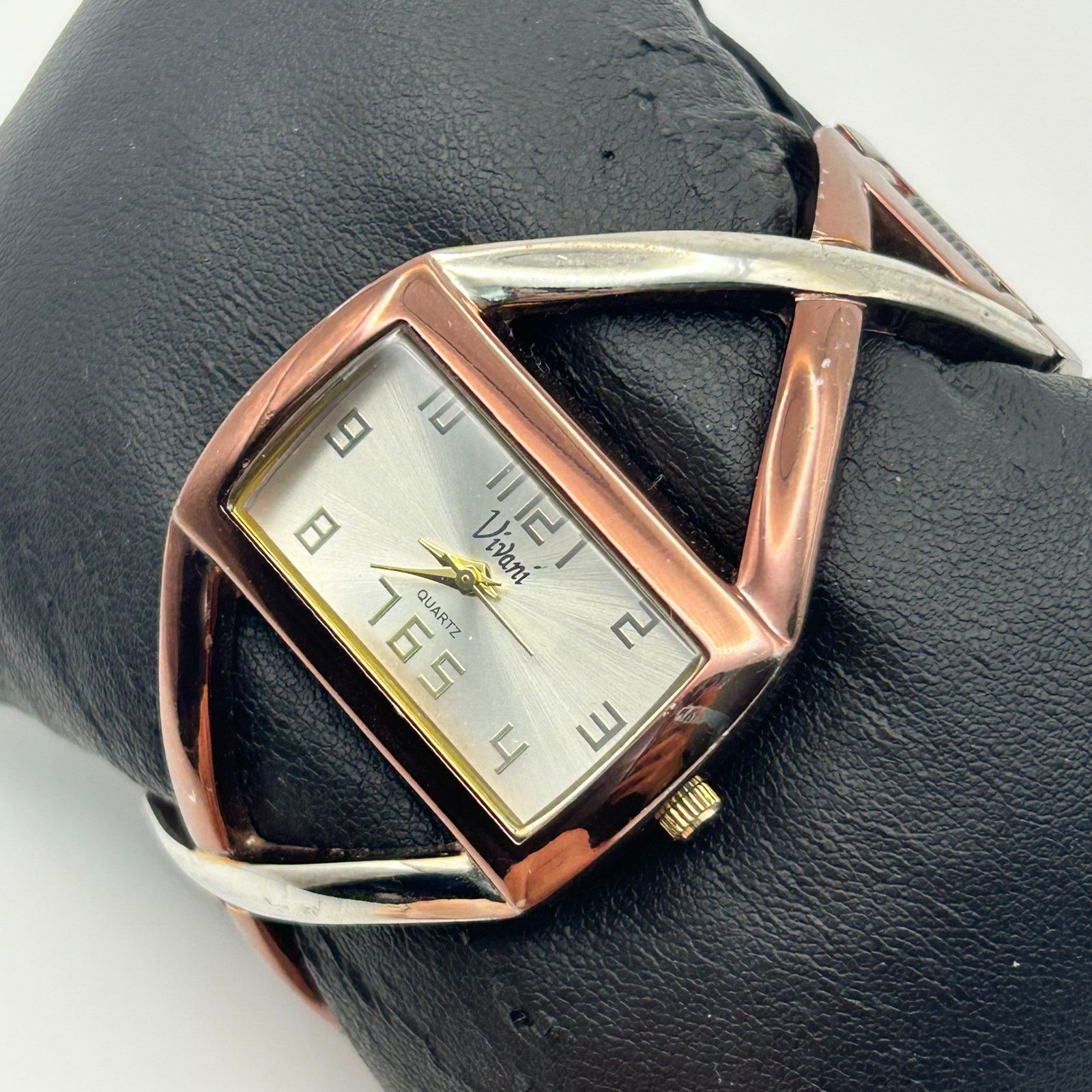 The Unbranded Brand Vivani TwoTone Bronze & Gold Tone Bangle Style Band Watch Size ONE SIZE - 3 Thumbnail