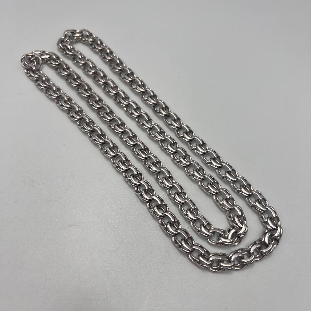 Sterling Silver Massive Vintage Sterling Silver 925 Chain Necklace 69 gr Size ONE SIZE - 8 Thumbnail