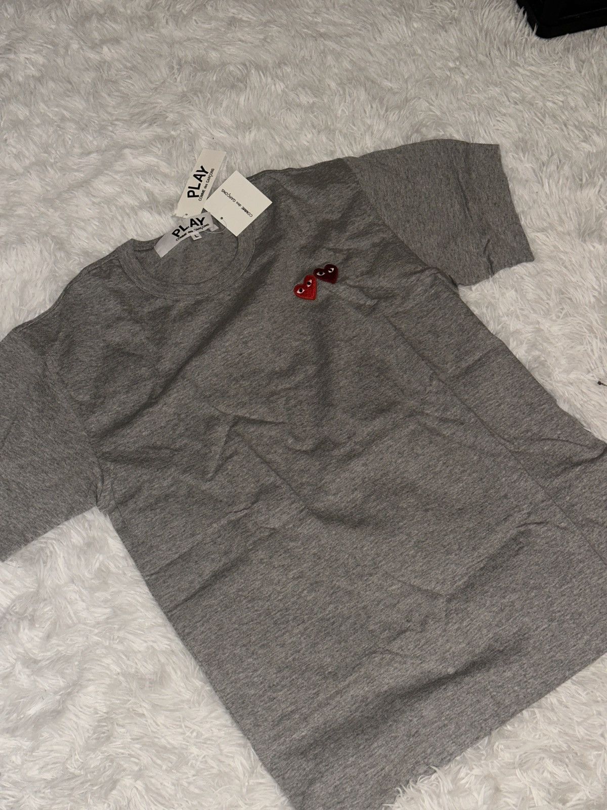 Comme des Garcons PLAY Comme Des Garcons PLAY Grey Large T Shirt Double Hearts Size US L / EU 52-54 / 3 - 2 Thumbnail