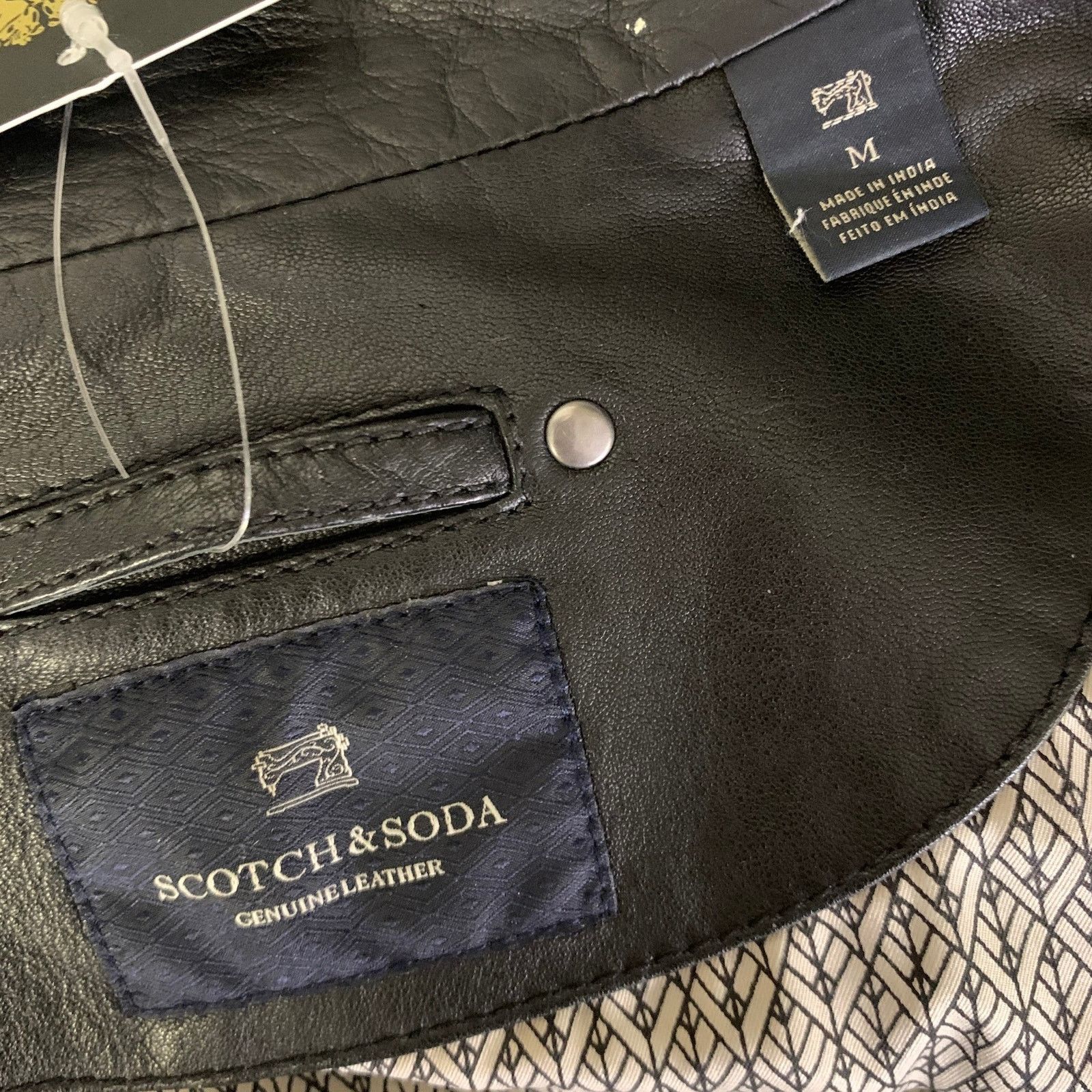 Scotch & Soda SCOTCH AND SODA Size M Black Leather Moto Racer Jacket Size US M / EU 48-50 / 2 - 8 Thumbnail