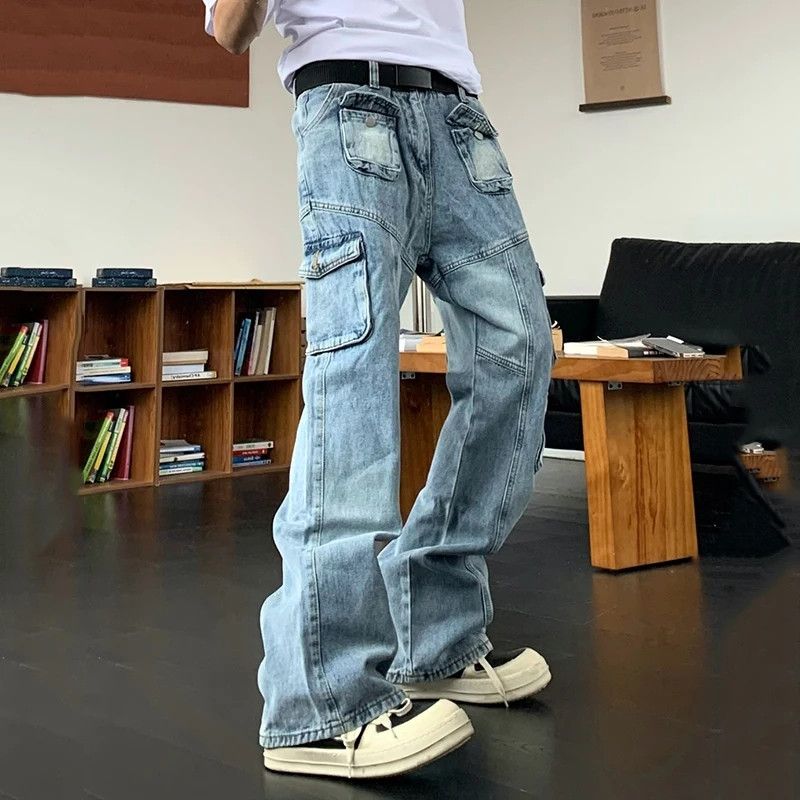 Three-dimensional Pocket Washed Jeans