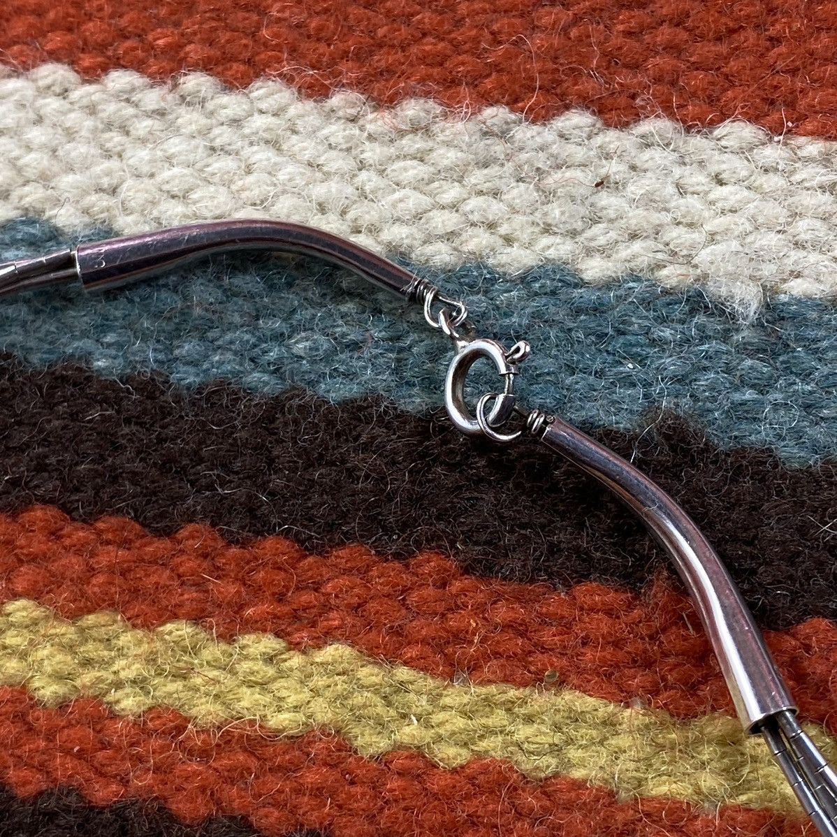Kapital × Vintage Vtg Navajo Sterling Liquid Silver Turquoise Woven Necklace Size ONE SIZE - 8 Thumbnail