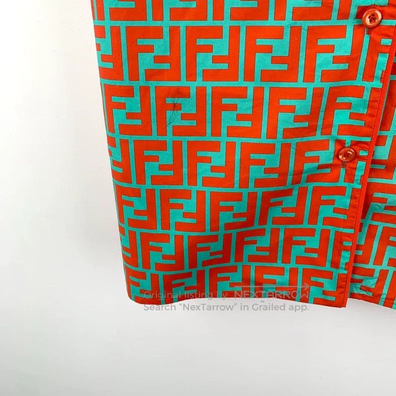 Fendi Fendi Color-blocked logo print all-over print cotton colla Size XS / US 0-2 / IT 36-38 - 4 Thumbnail