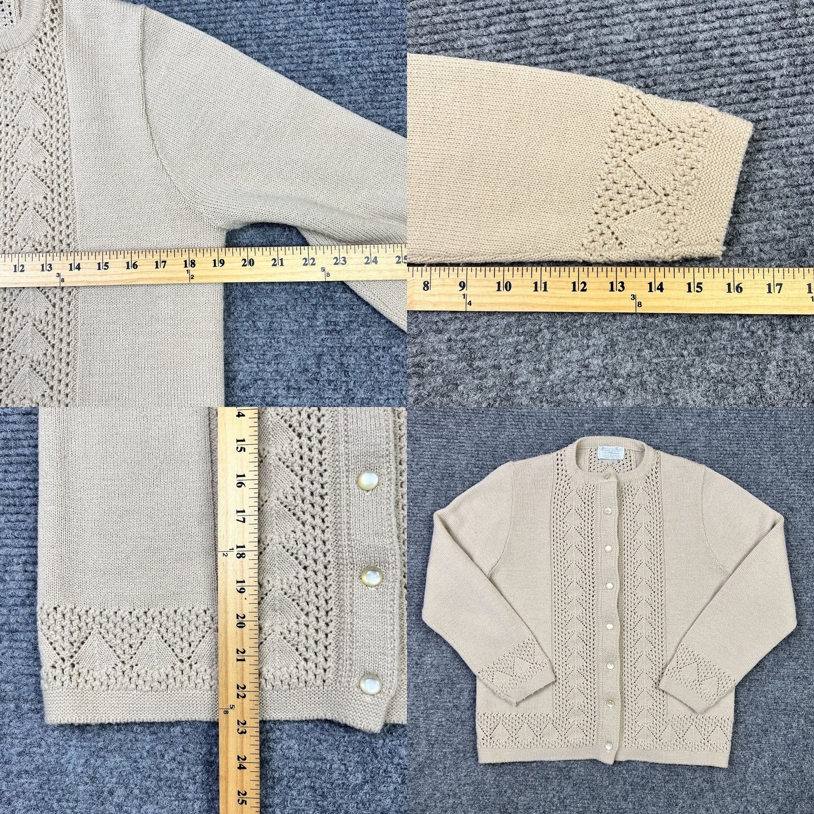 Vintage VINTAGE Parkway Knits Cardigan Shirt Women M Beige 90s Knit Heavyweight Crew Neck Buttoned Size M / US 6-8 / IT 42-44 - 8 Thumbnail