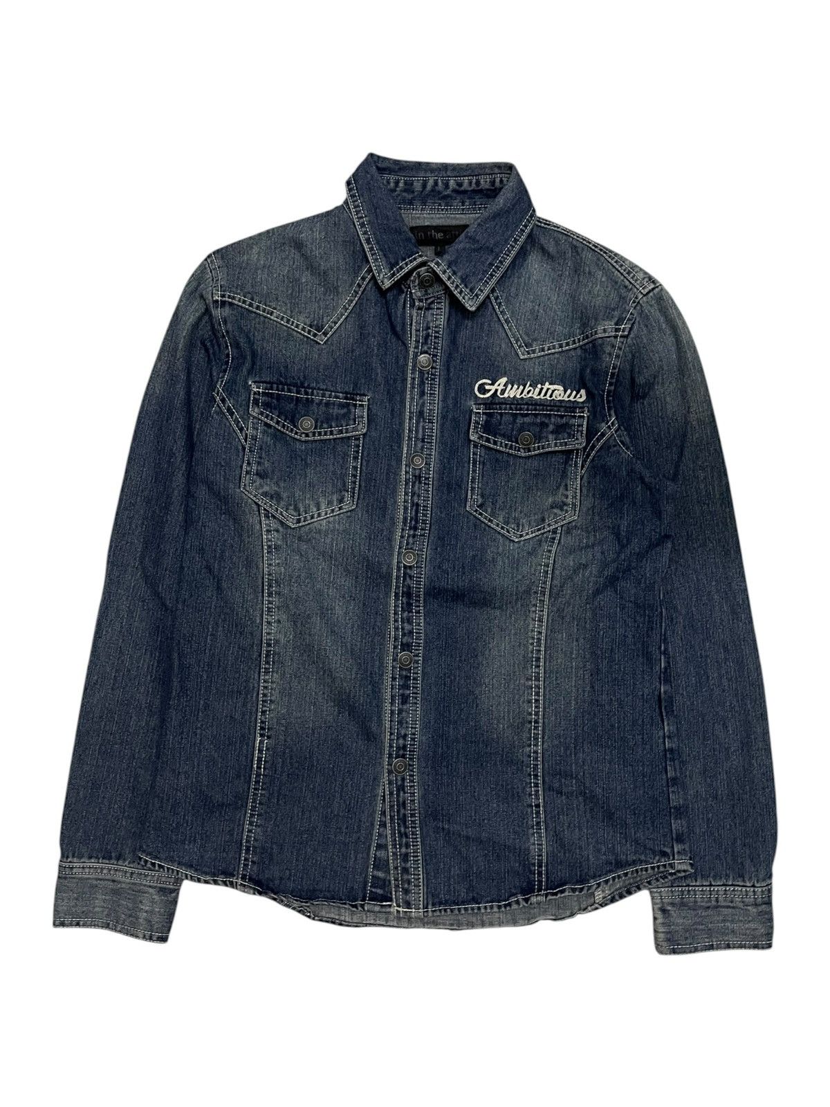 If Six Was Nine In The Attic “Ambitious” Western Denim Shirt Size US M / EU 48-50 / 2 - 1 Thumbnail