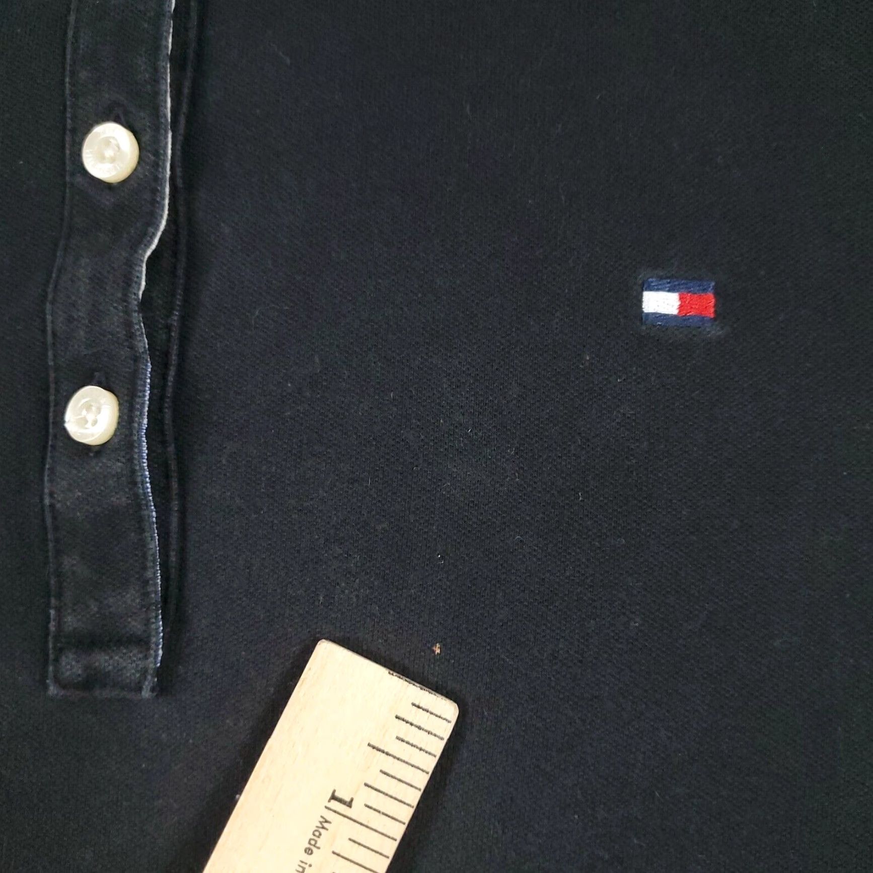 Tommy Hilfiger Tommy Hilfiger Polo Shirt Womens Large Black Casual Short Sleeve Ladies Size L / US 10 / IT 46 - 6 Thumbnail