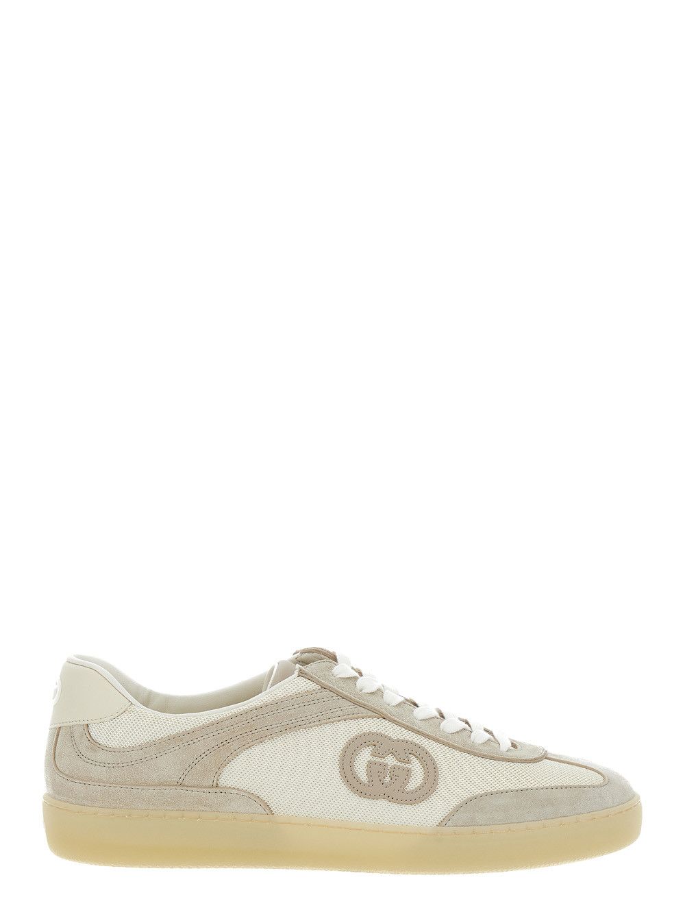 Gucci 'G74' Beige Low Top Sneakers with Logo Patch on the Side and Logo Lettering on the Tongue in Suede Man Size US 12 / EU 45 - 1 Thumbnail
