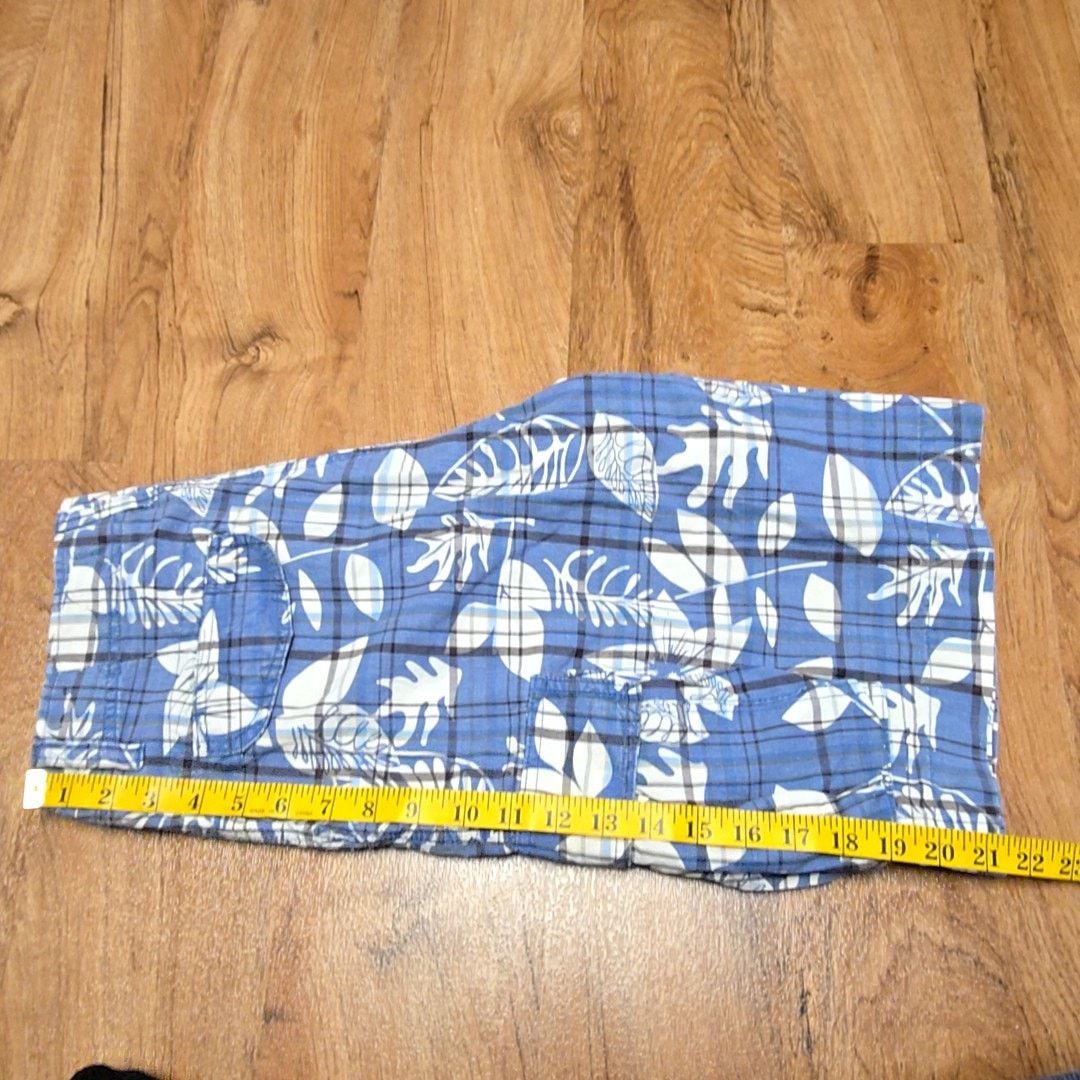 Other Plugg Cargo Shorts Blue Floral Plaid Pattern 34 Mens Shorts Size US 34 / EU 50 - 12 Thumbnail