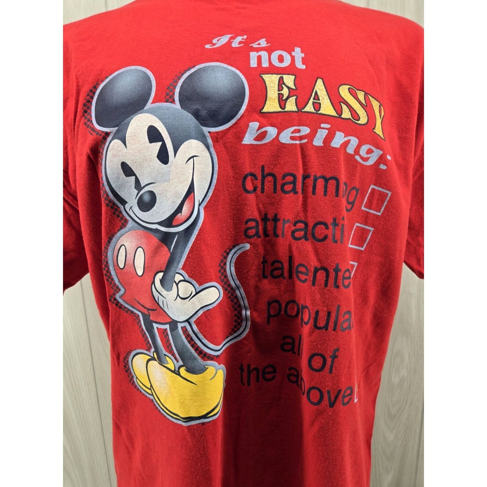 Mickey Unlimited VINTAGE Mickey Unlimited Shirt XL Red 90s Disney Glitter Mens T-Shirt Size US XL / EU 56 / 4 - 3 Thumbnail