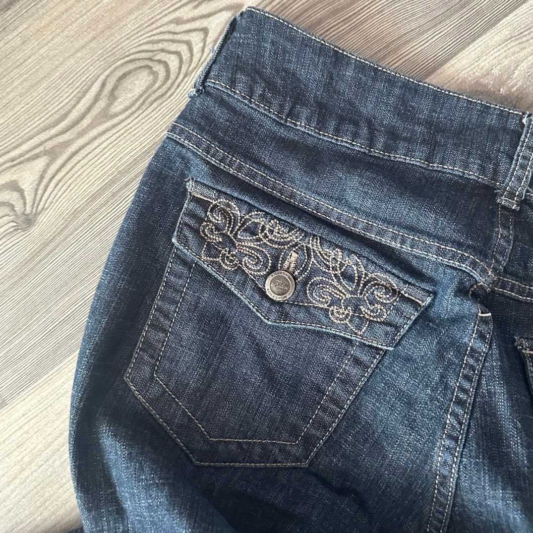 Lee riders by lee dark blue embroidered denim capris jeans Size 38" / US 16 / IT 52 - 3 Thumbnail