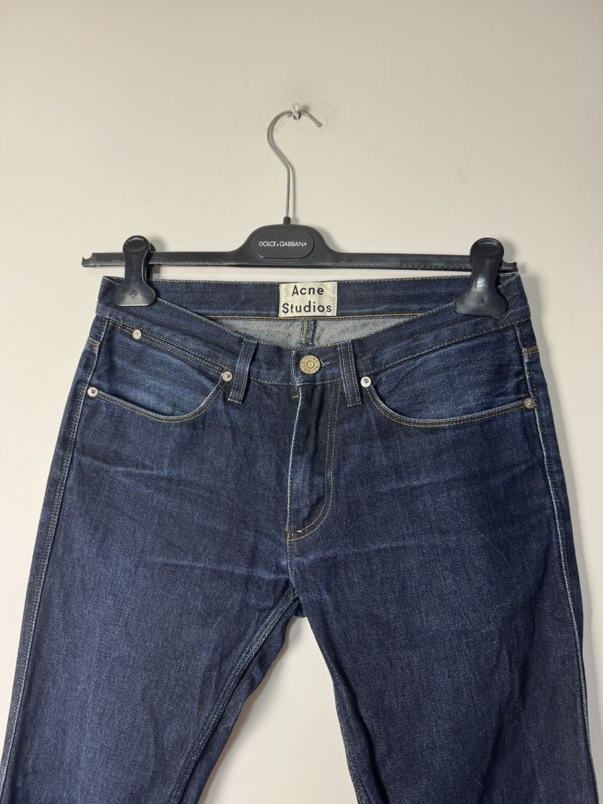 Acne Studios Acne Studios Max Raw Denim Jeans Navy Washed Vintage Style Size 30" / US 8 / IT 44 - 2 Thumbnail