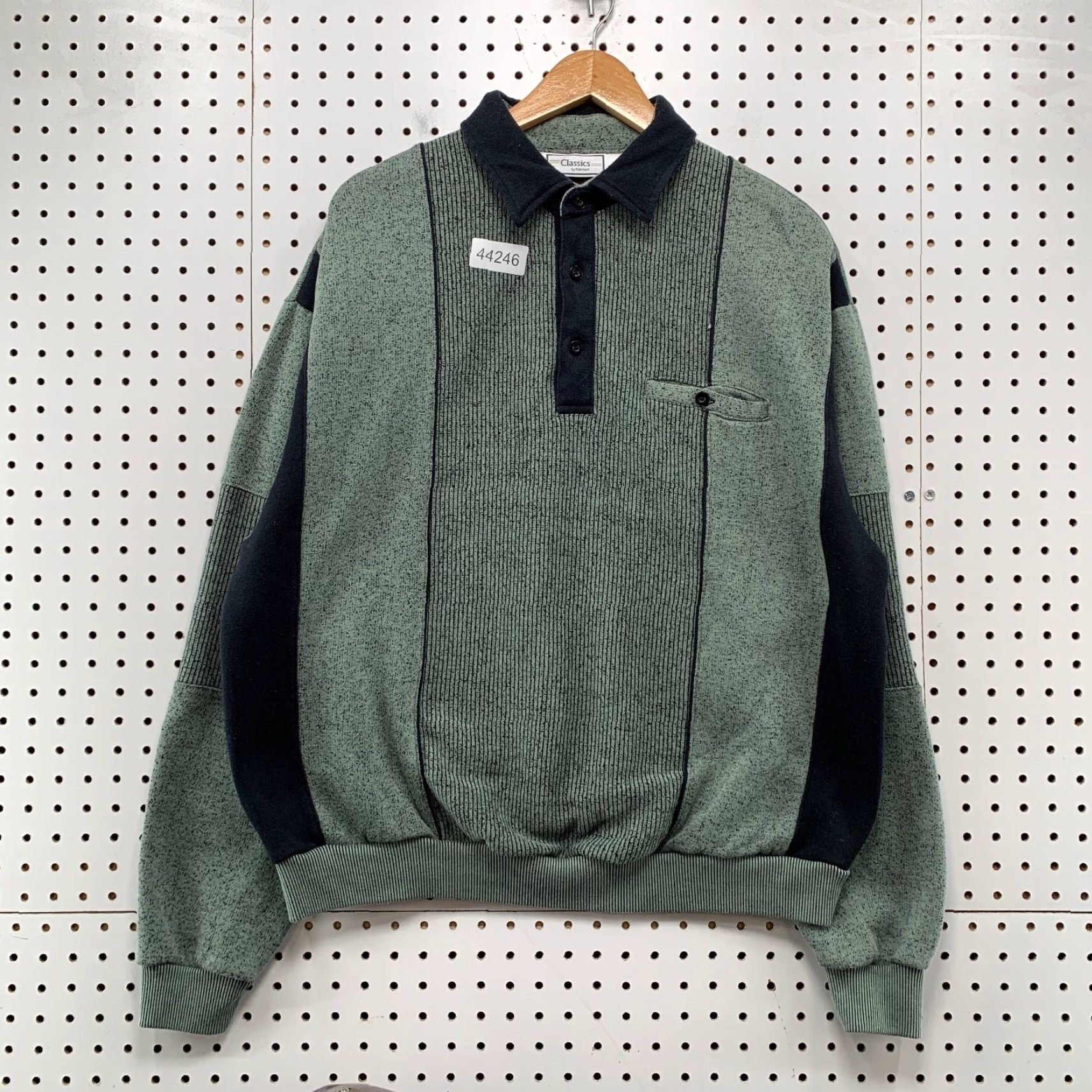 Vintage VINTAGE Classics by Palmland Fleece Collared Sweatshirt Mens XL Green Black Size US XL / EU 56 / 4 - 2 Thumbnail