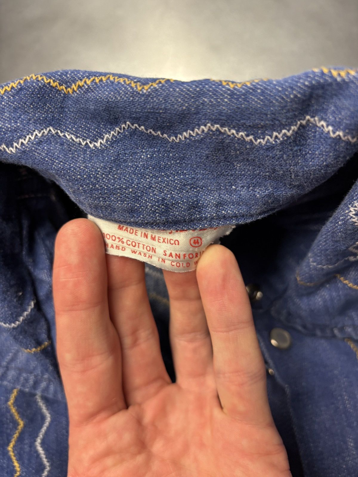 Mexicana × Vintage 1970s Denim Guayabera Shirt Vintage Embroidered Jean Jacket Size US M / EU 48-50 / 2 - 4 Thumbnail