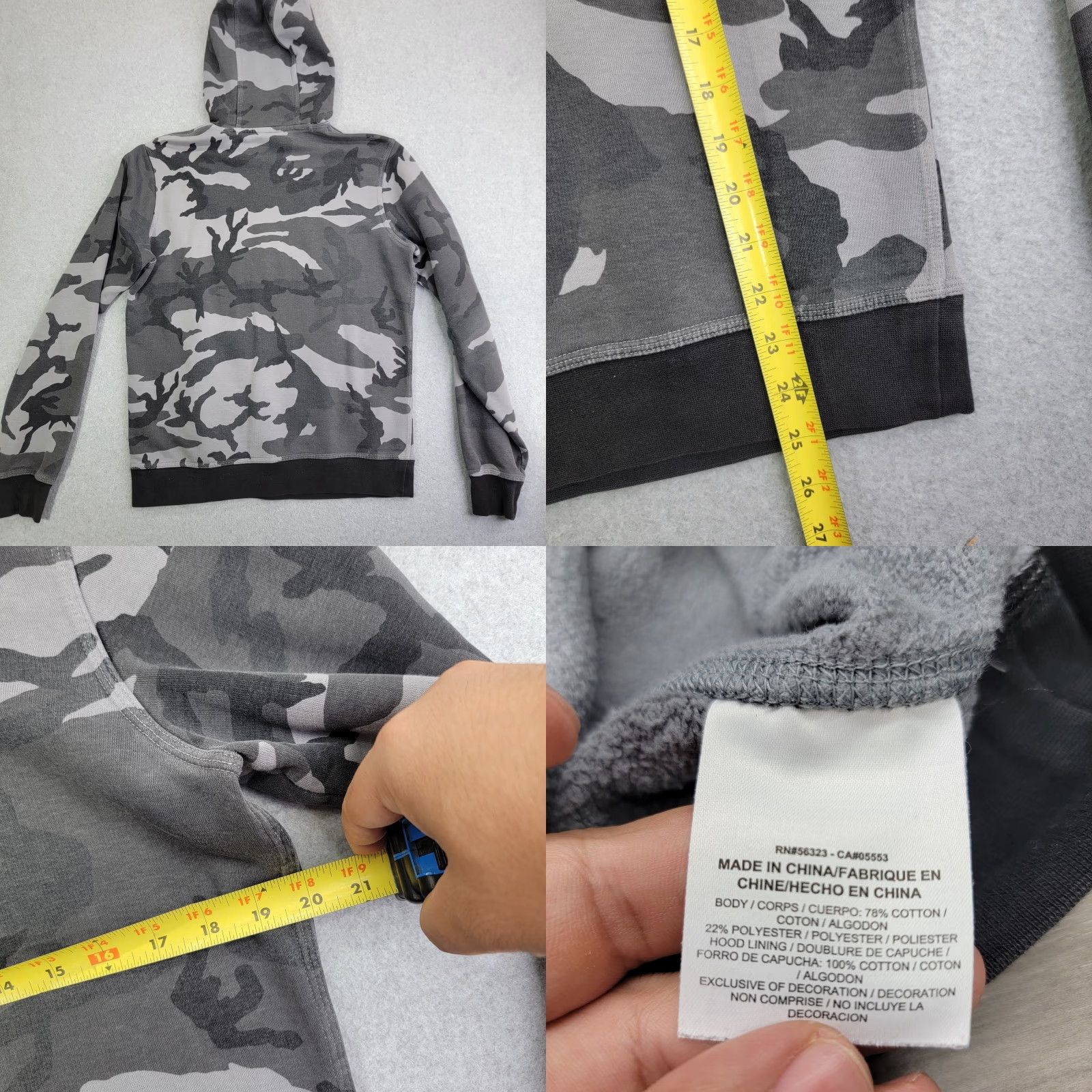 Nike VINTAGE Nike hoodie Mens Gray Woodland Camo Pullover Sweatshirt 639978-021 Size US M / EU 48-50 / 2 - 8 Thumbnail