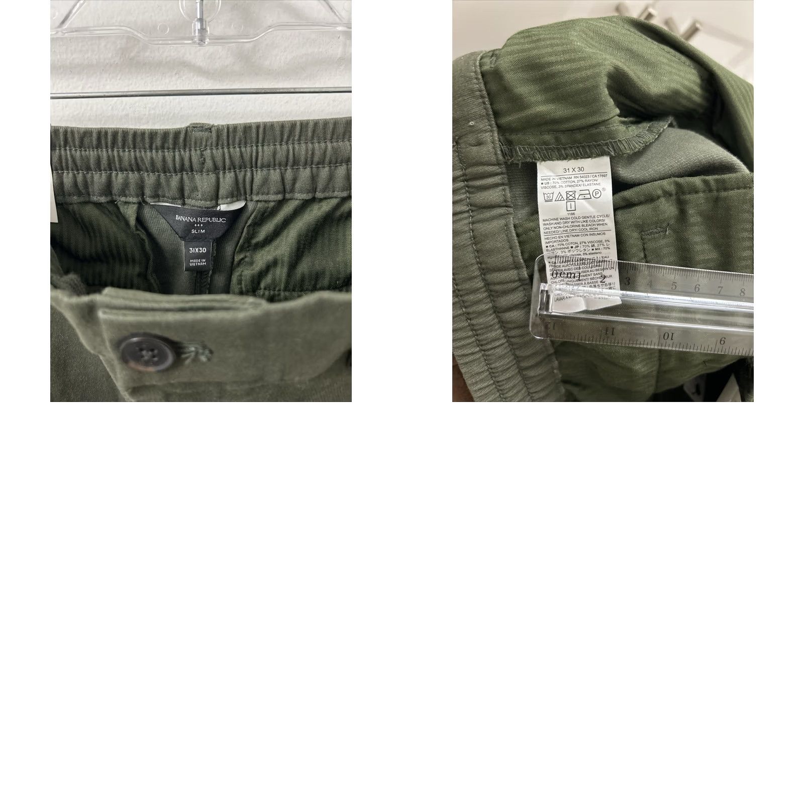 Banana Republic Banana Republic Traveller Pants Mens 31x30 Green Slim Chino NWT Yoga? Size US 31 - 9 Thumbnail