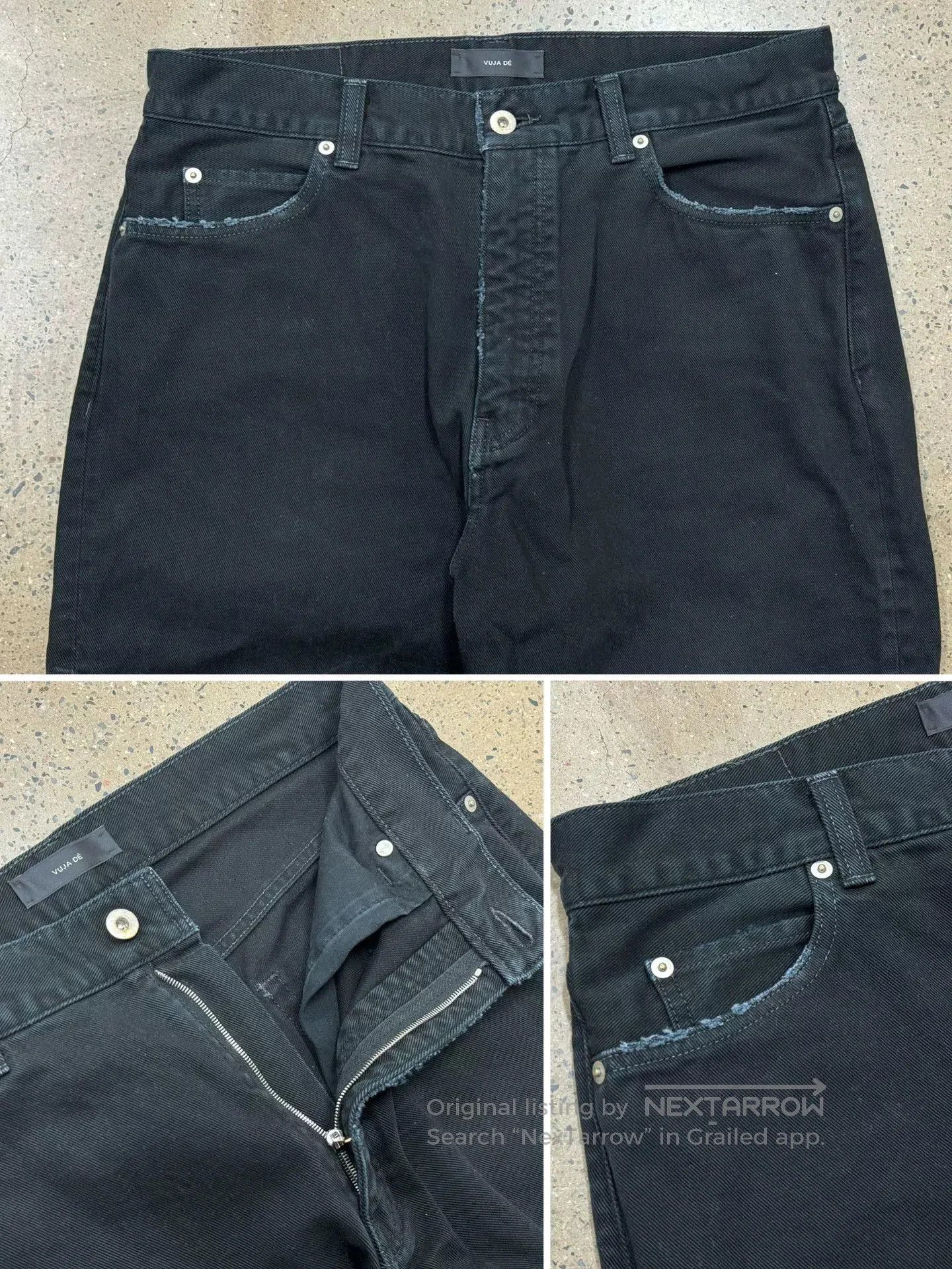 Vuja De Vuja De Relaxed-Fit Black Denim Jeans. Size US 44 / EU 60 - 6 Thumbnail