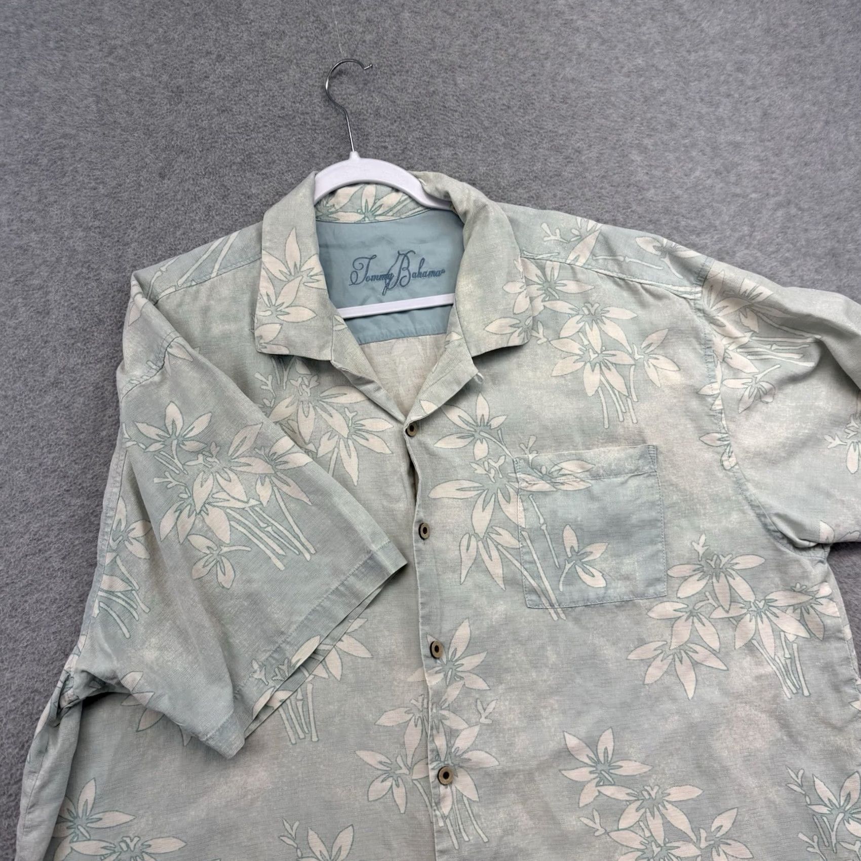 Tommy Bahama Tommy Bahama Shirt Mens Blue Aloha Hawaiian Floral Silk Blend Camp Shirt XXL Short Sleeve Button-Up 2XL Size US XXL / EU 58 / 5 - 2 Thumbnail