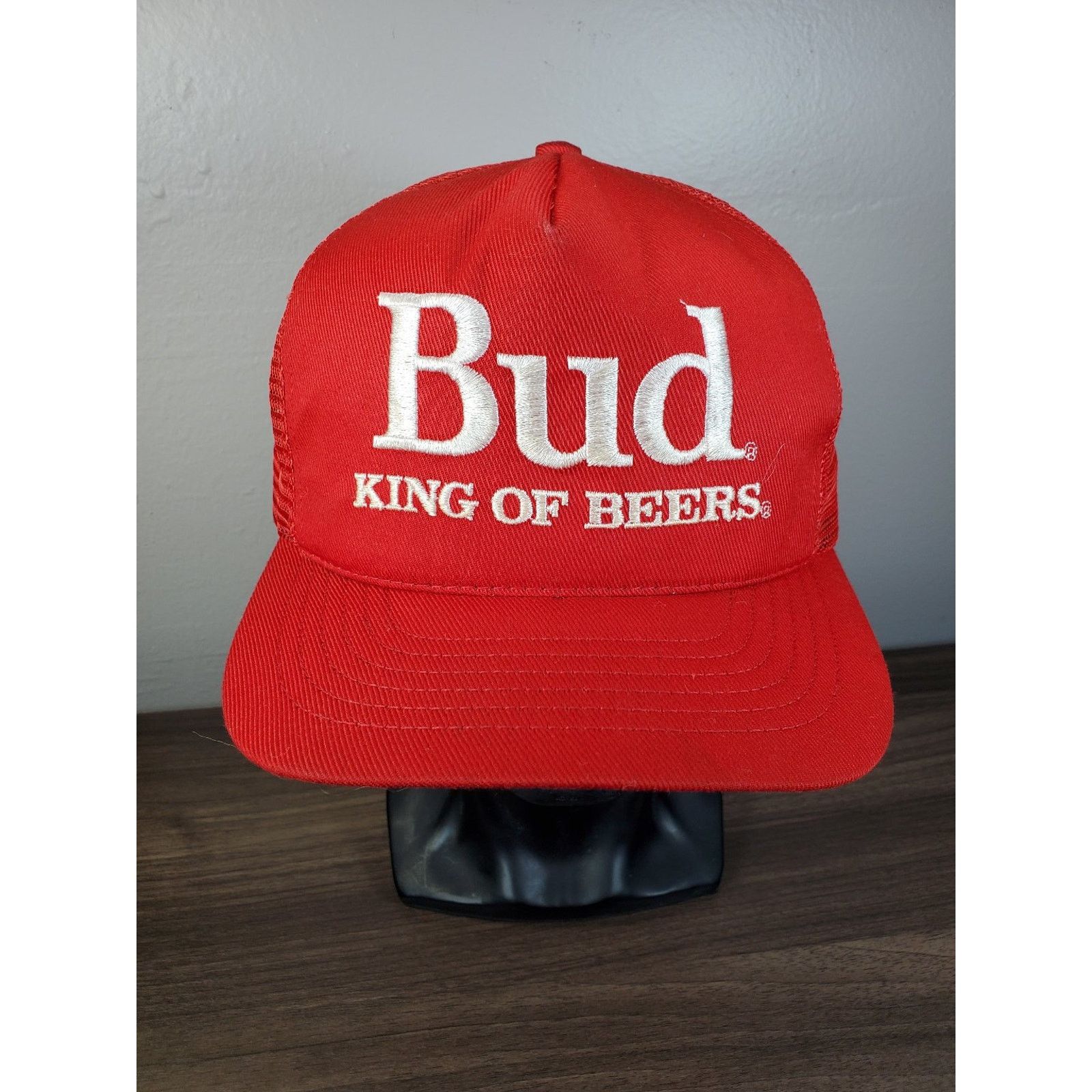 Swingster × Vintage Bud King of Beers Snapback Cap Trucker Hat Red Budweiser USA Size ONE SIZE - 2 Thumbnail
