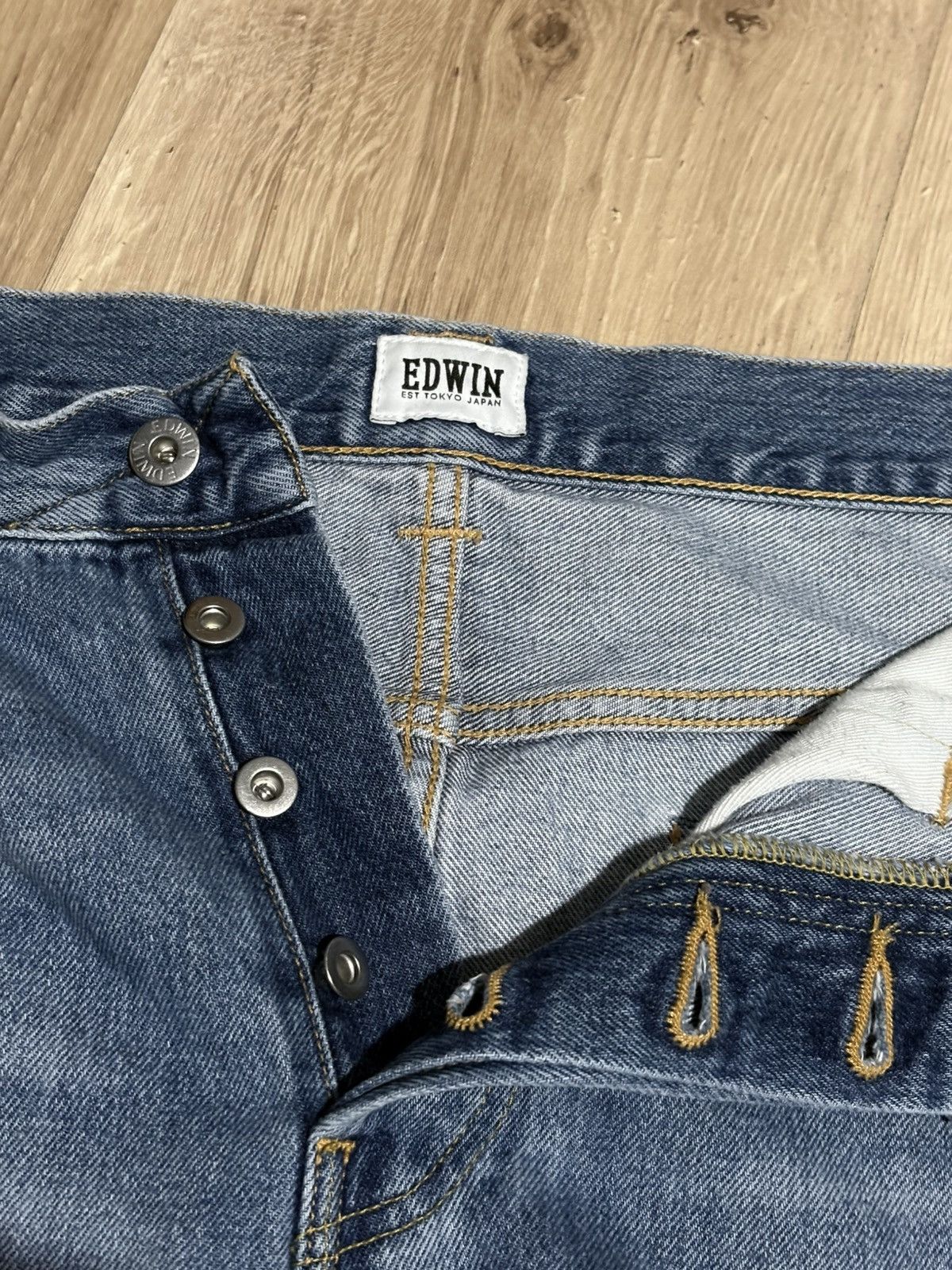 Edwin × Japanese Brand × Vintage Vintage Edwin Distressed Faded Jeans Denim Pants W34 Size US 34 / EU 50 - 4 Thumbnail
