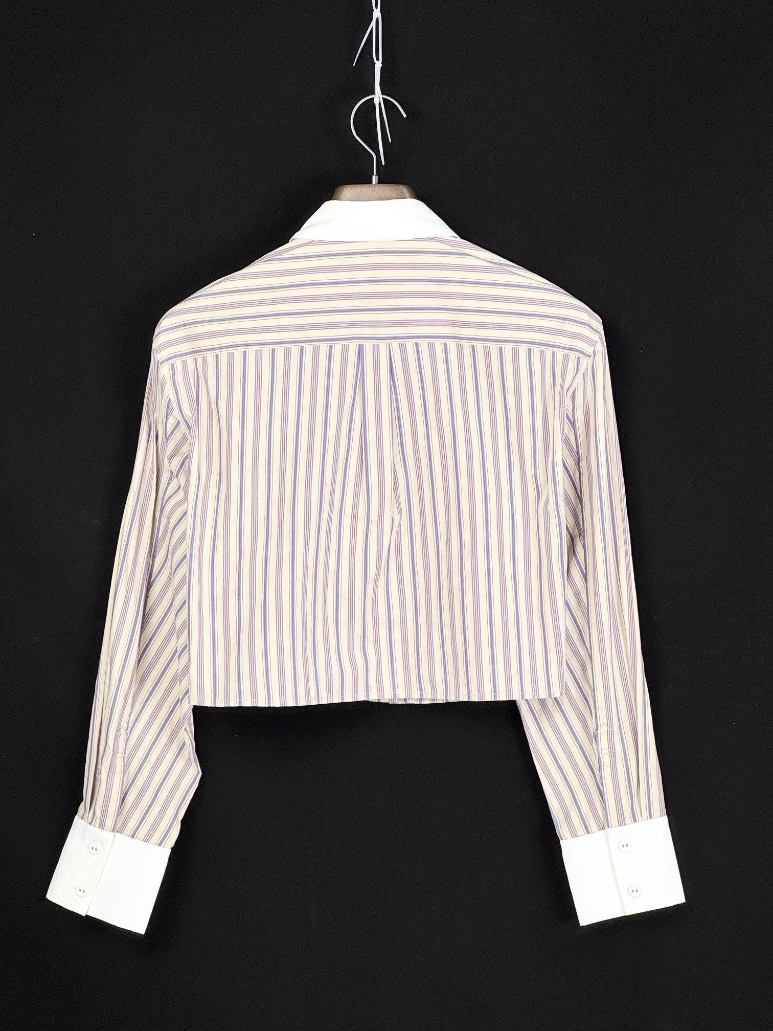 Designer UNWORN* Cut-off Cleric Stripe Button-up Shirt | CALVINLUO Size ONE SIZE - 9 Thumbnail