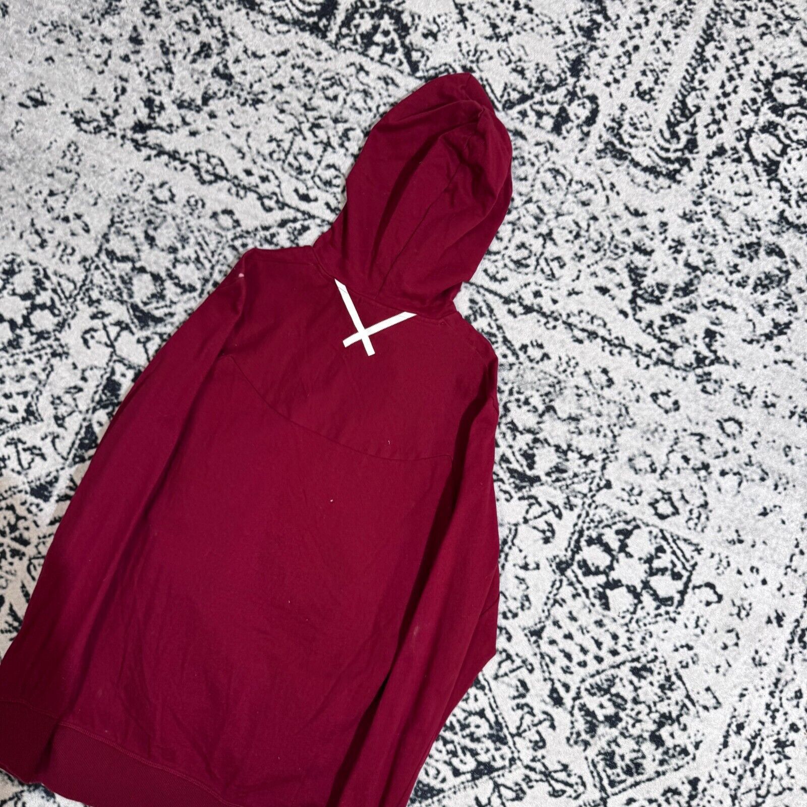 Adidas × Vintage Vintage Adidas Unisex Burgundy Cotton Hoodie Size S 90s Y2K Size US S / EU 44-46 / 1 - 8 Thumbnail