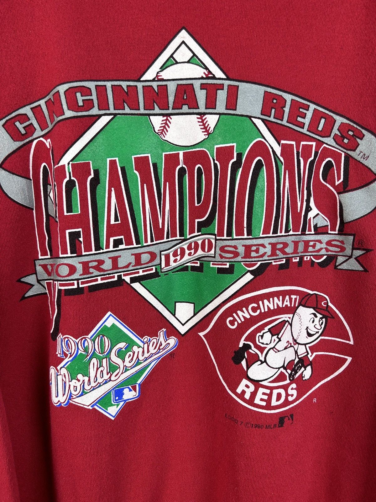Logo 7 90s Vintage MLB Cincinnati Reds 1990 World Series Sweatshirt Size US M / EU 48-50 / 2 - 2 Thumbnail