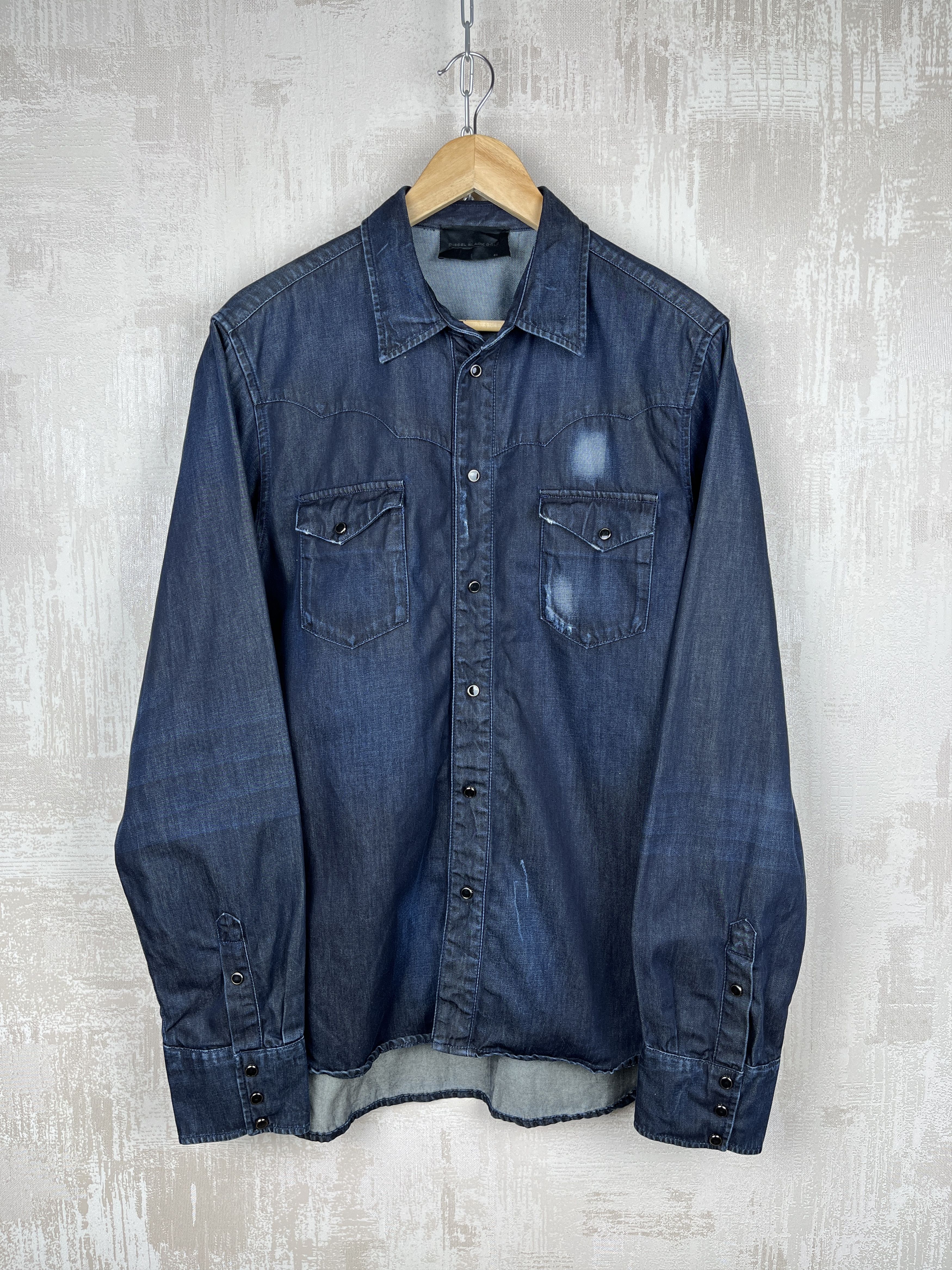 Diesel Black Gold Diesel Black Gold Western Snap Button L/S Jeans Shirt Size US L / EU 52-54 / 3 - 12 Thumbnail