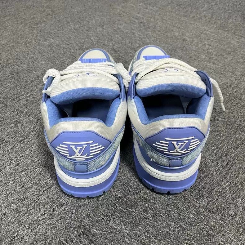 Louis Vuitton Louis Vuitton Trainer maxi Blue and White Round Toe Lace U Size US 9 / EU 42 - 3 Thumbnail