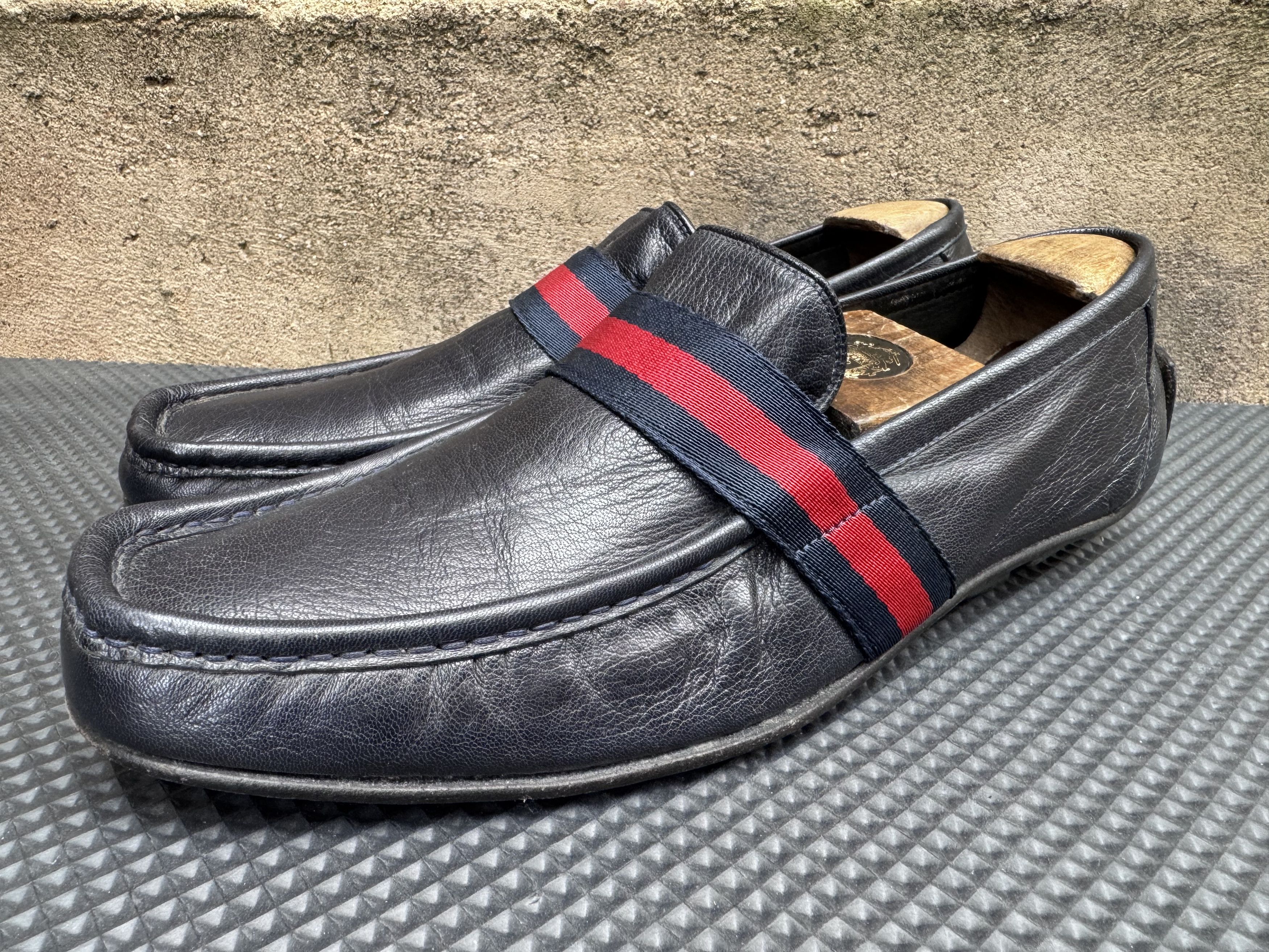 Gucci Gucci Leather Loafer Signature red and blue Web detail Size US 8.5 / EU 41-42 - 3 Thumbnail
