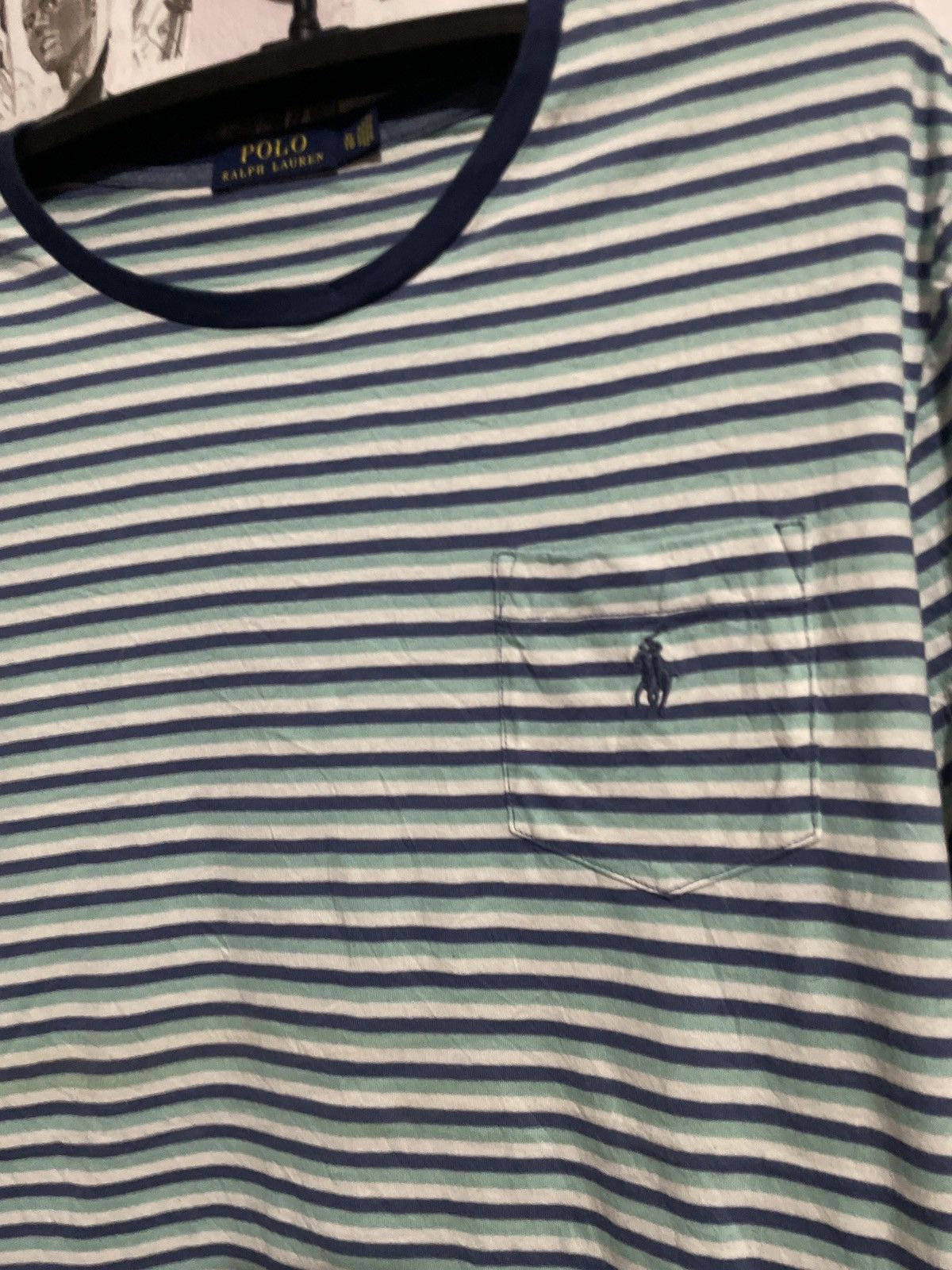 Japanese Brand × Polo Ralph Lauren × U.S. Polo Assn. Polo Ralph Lauren Blue Stripe Short Sleeve Tee - Size XL Size US XL / EU 56 / 4 - 2 Thumbnail
