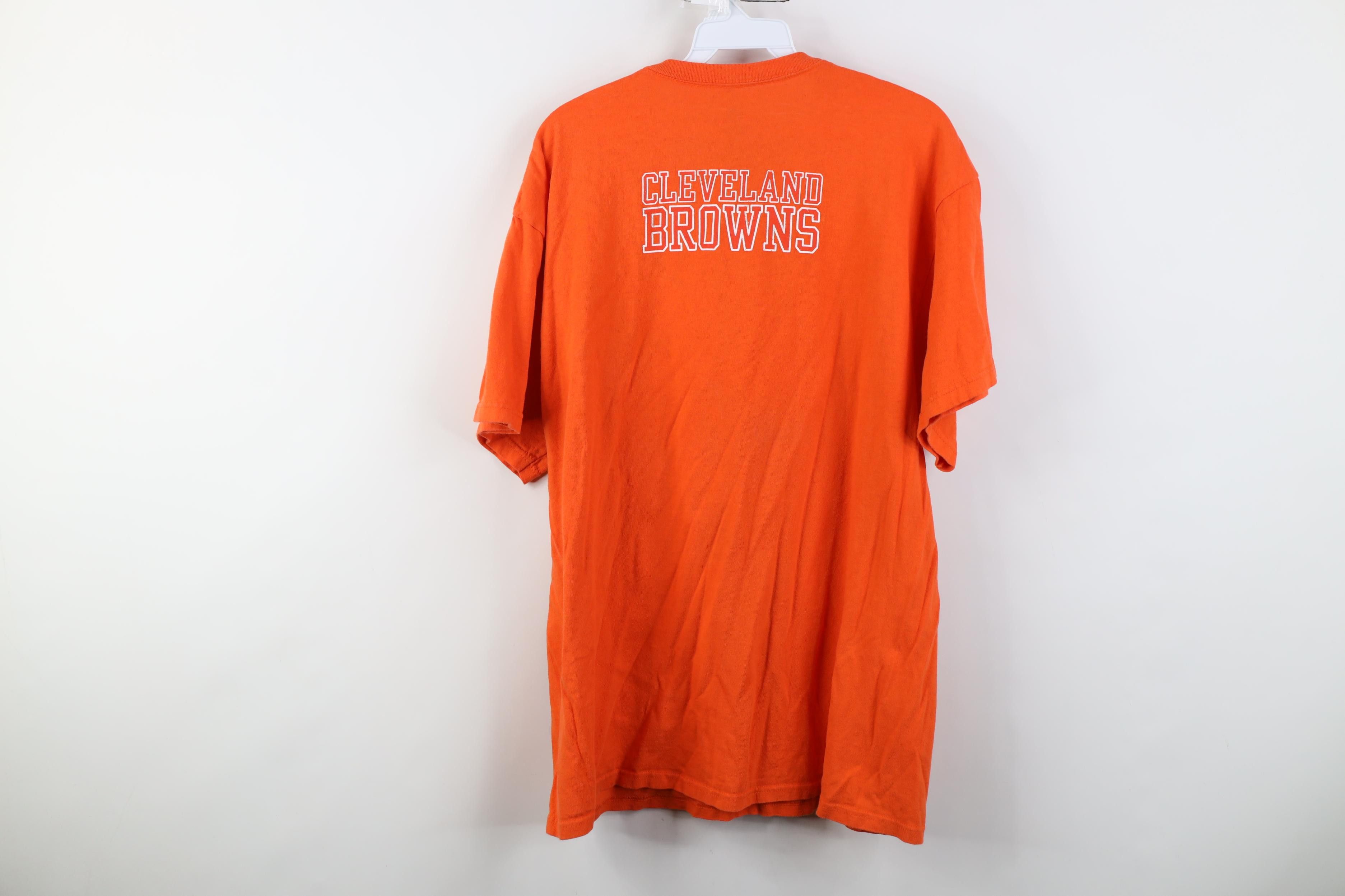 Vintage Retro Y2K NFL Cleveland Football T-Shirt Orange Cotton Size US XL / EU 56 / 4 - 12 Thumbnail