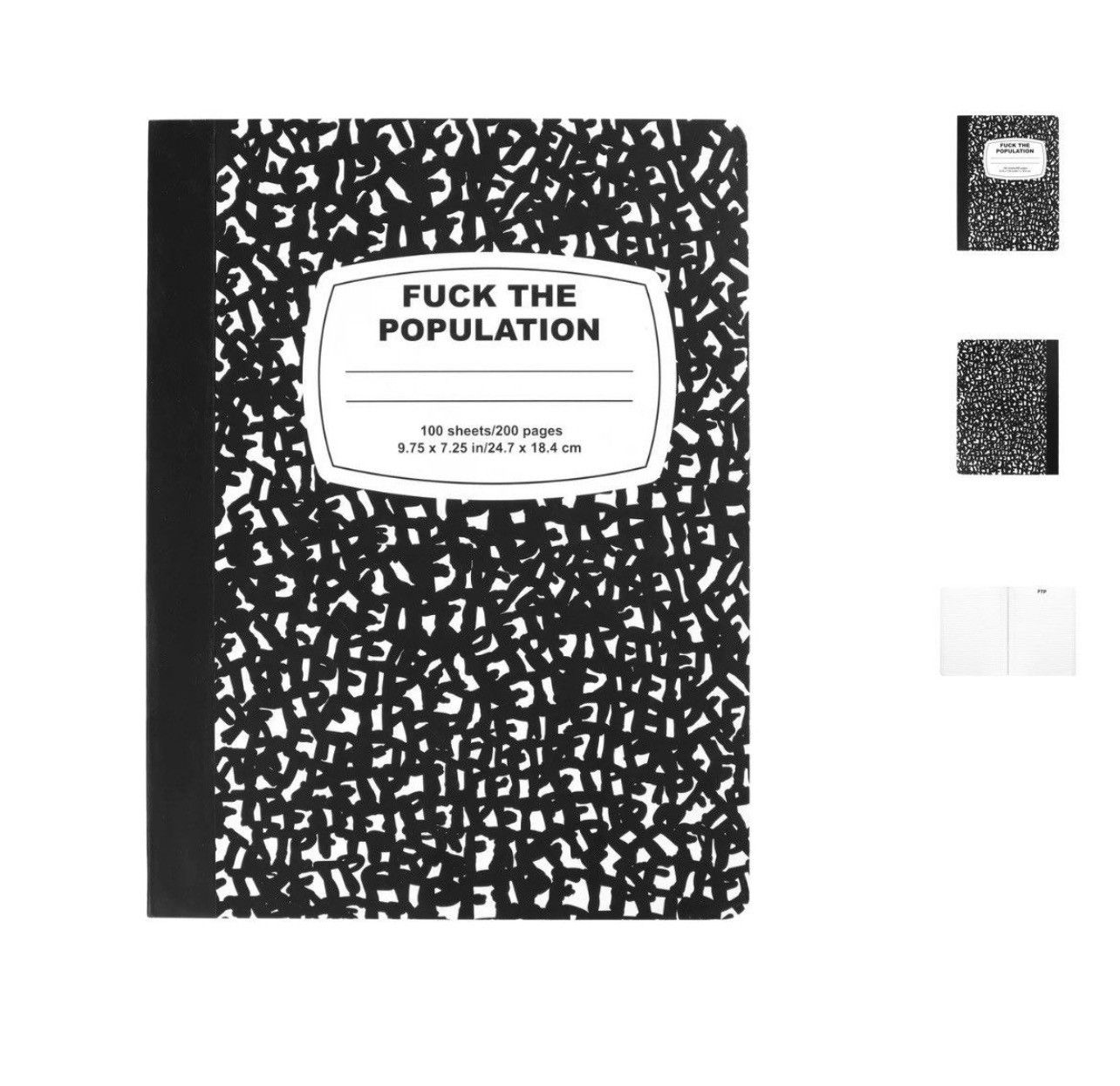 Fuck The Population FTP COMPOSITION NOTEBOOK Size ONE SIZE - 3 Thumbnail