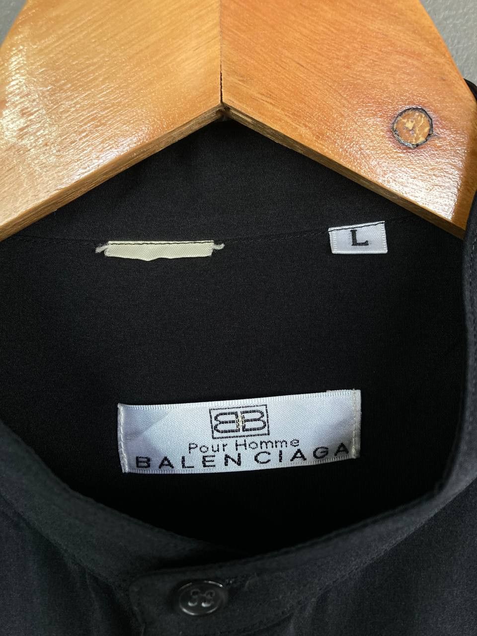 Balenciaga Vintage Balenciaga Satin Band Collar Shirt Size US L / EU 52-54 / 3 - 7 Thumbnail