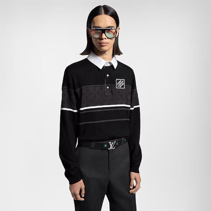 Louis Vuitton Monogram Jacquard Long-Sleeved Polo Shirt Size US L / EU 52-54 / 3 - 2 Thumbnail