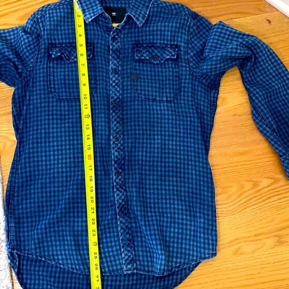 Designer G-Star RAW - Over-Dyed Gingham Shirt - M - 100% Cotton Size US M / EU 48-50 / 2 - 6 Thumbnail